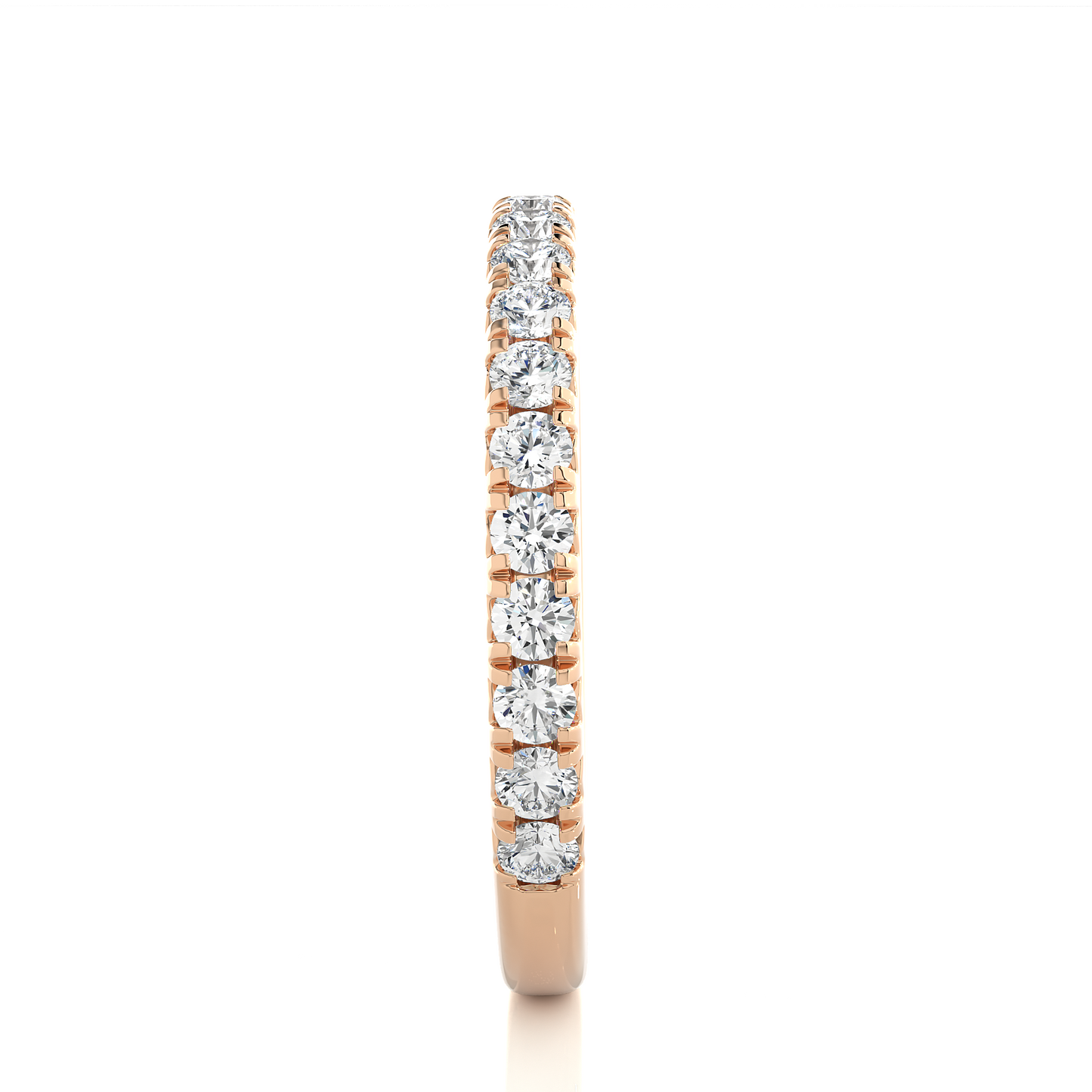 Half Eternity band/Wedding Ring/F Color/VS Clarity/0.25 CTW Diamond Ring/CVD Diamond Ring/Round Cut Diamond/Prong Set/Pave Set/10k Gold/14k Gold/18k Gold/Yellow Gold/White Gold/Rose Gold/Anniversary Gift