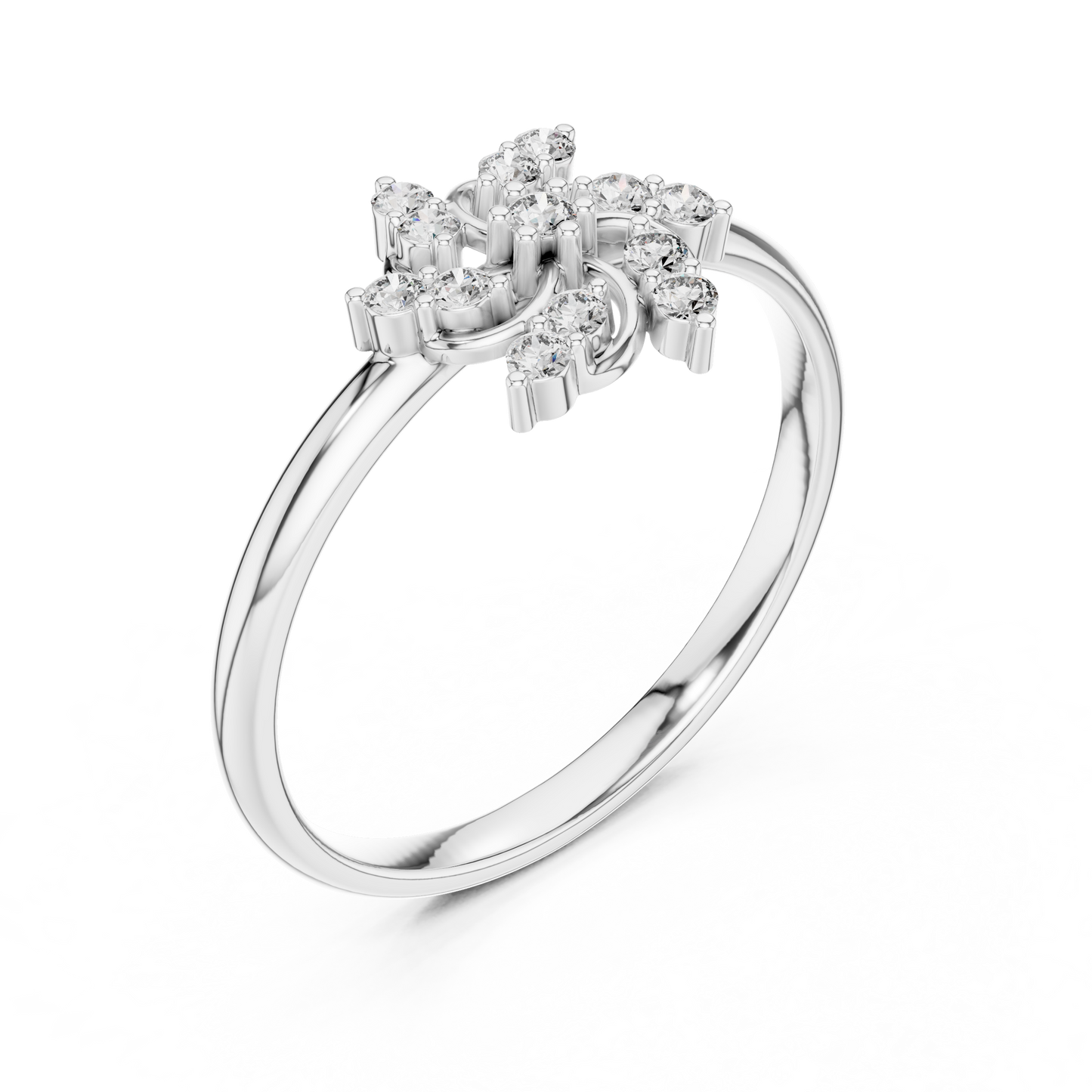 Lab Grown Diamond Swirl Floral Ring