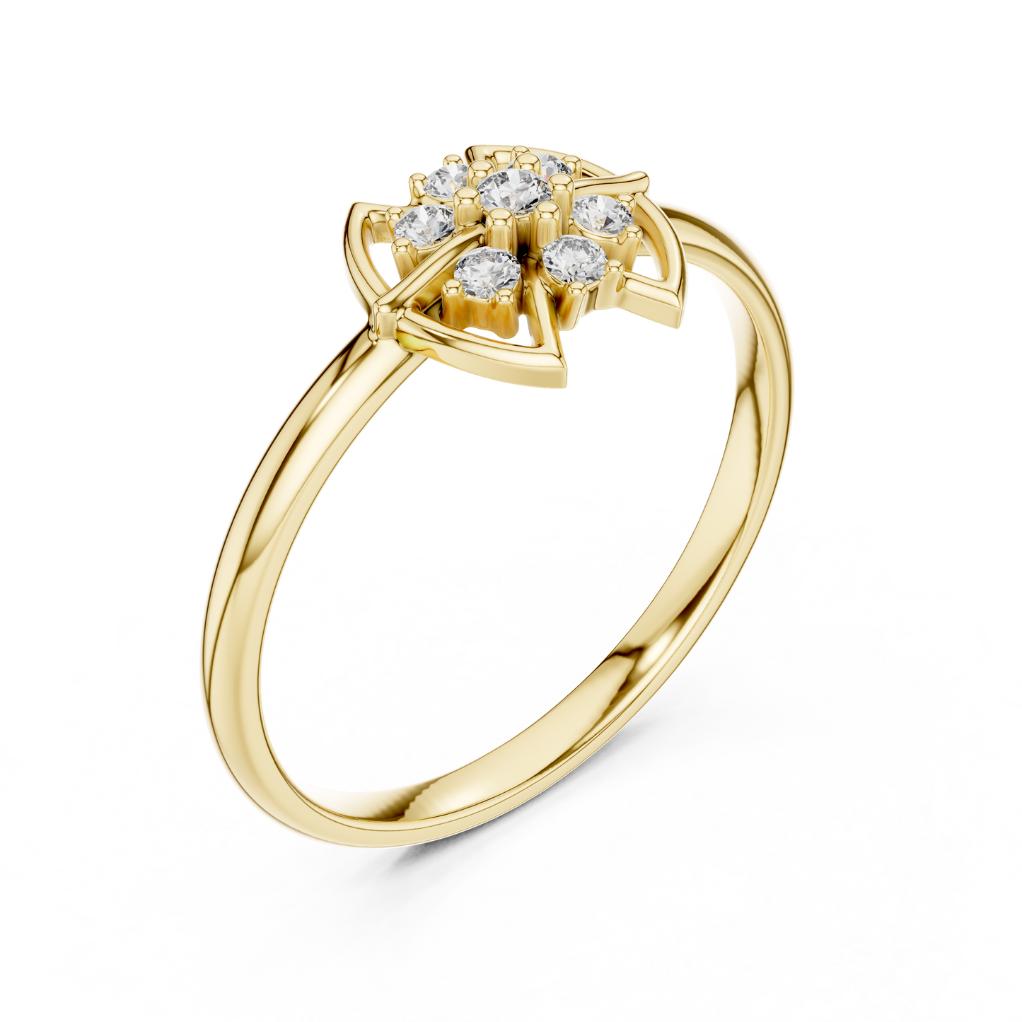 Lab Grown Diamond Geometric Compass Ring