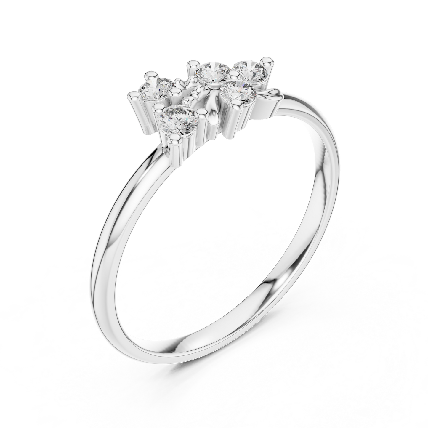 Lab Grown Diamond Asymmetrical Cluster Ring