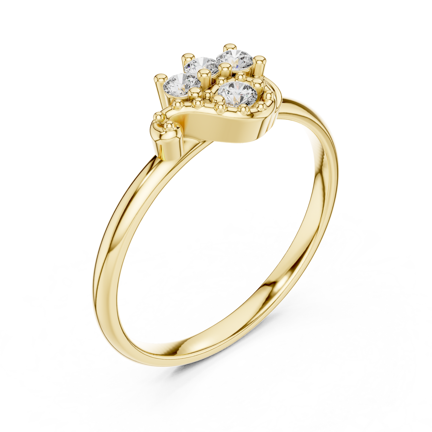 Unique Curved Cluster Lab Grown Diamond Ring