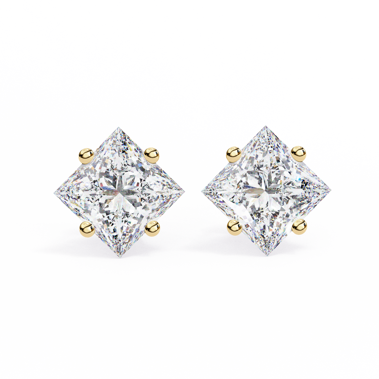 1.2 Ct Princess Cut Lab Grown Diamond Gold Stud Earring/Gold CVD Diamond Earring/Anniversary Gift/Solitaire Diamond Stud Earring/1 Ct Diamond Earring/Prong Setting/igi Certified/Stud Earring/Ethical Diamond/Silver Earring/Gold Earring/CVD Diamond Earring/F Color Diamond/VS Clarity Diamond/Manmade Diamond/Lab Grown Diamond/Princess Cut Diamond