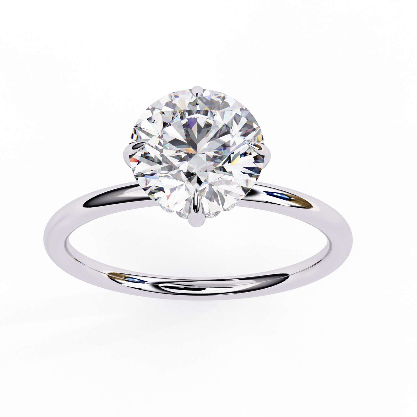 1.75 Ct Round Cut E-VS1 Lab Grown Diamond Gold Engagement Ring/CVD Diamond Ring/Round Cut Diamond/E Color/VS Clarity/10k Gold/14k Gold/18k Gold/White Gold/Rose Gold/Yellow Gold/1 Ct Diamond Ring