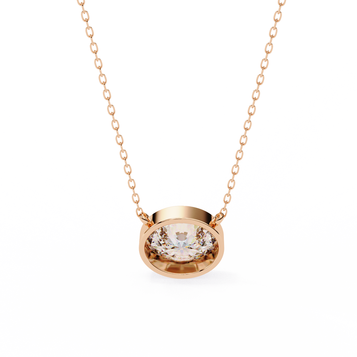 Bezel Oval Necklace/Gold Diamond Pendant/1 Ct Diamond Pendant/Solitaire Diamond Pendant/Anniversary Gift For Her/igi Certified/Ethical Diamond/Silver Pendant/Gold Pendant/F Color Diamond/VS Clarity Diamond/Manmade Diamond/Lab Grown Diamond/Pendant Necklace/Oval Cut Diamond/Pendant
