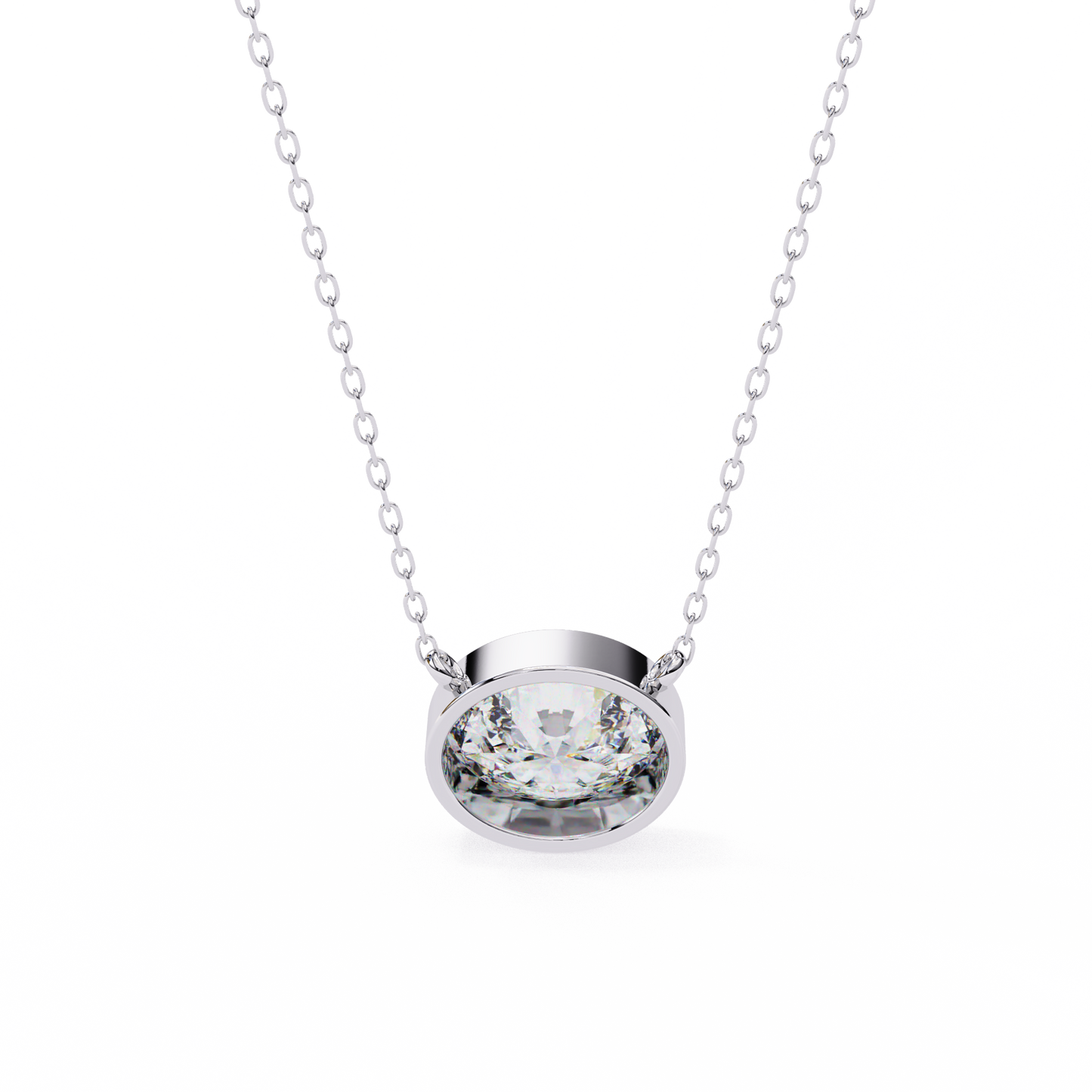 Bezel Oval Necklace/Gold Diamond Pendant/1 Ct Diamond Pendant/Solitaire Diamond Pendant/Anniversary Gift For Her/igi Certified/Ethical Diamond/Silver Pendant/Gold Pendant/F Color Diamond/VS Clarity Diamond/Manmade Diamond/Lab Grown Diamond/Pendant Necklace/Oval Cut Diamond/Pendant