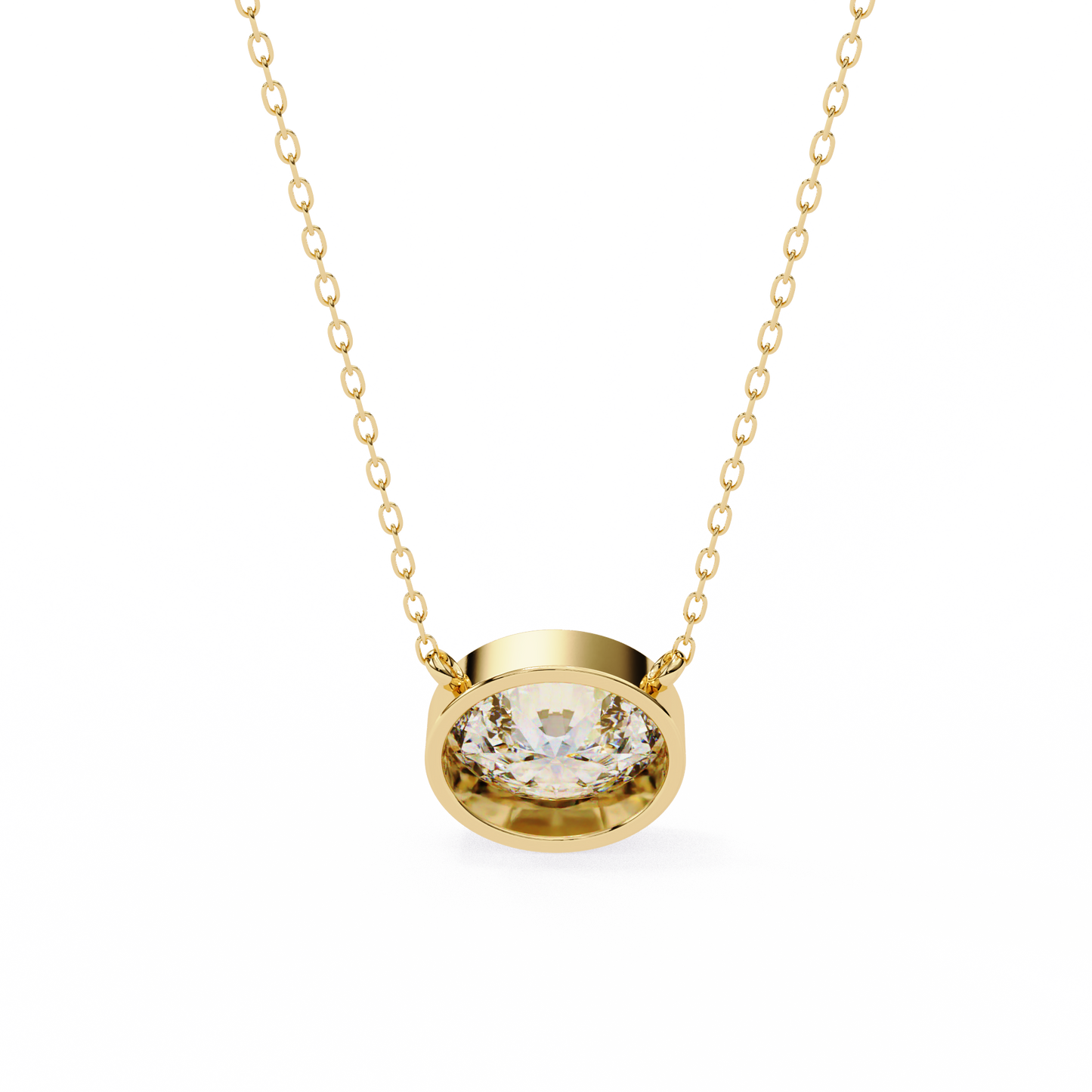 Bezel Oval Necklace/Gold Diamond Pendant/1 Ct Diamond Pendant/Solitaire Diamond Pendant/Anniversary Gift For Her/igi Certified/Ethical Diamond/Silver Pendant/Gold Pendant/F Color Diamond/VS Clarity Diamond/Manmade Diamond/Lab Grown Diamond/Pendant Necklace/Oval Cut Diamond/Pendant