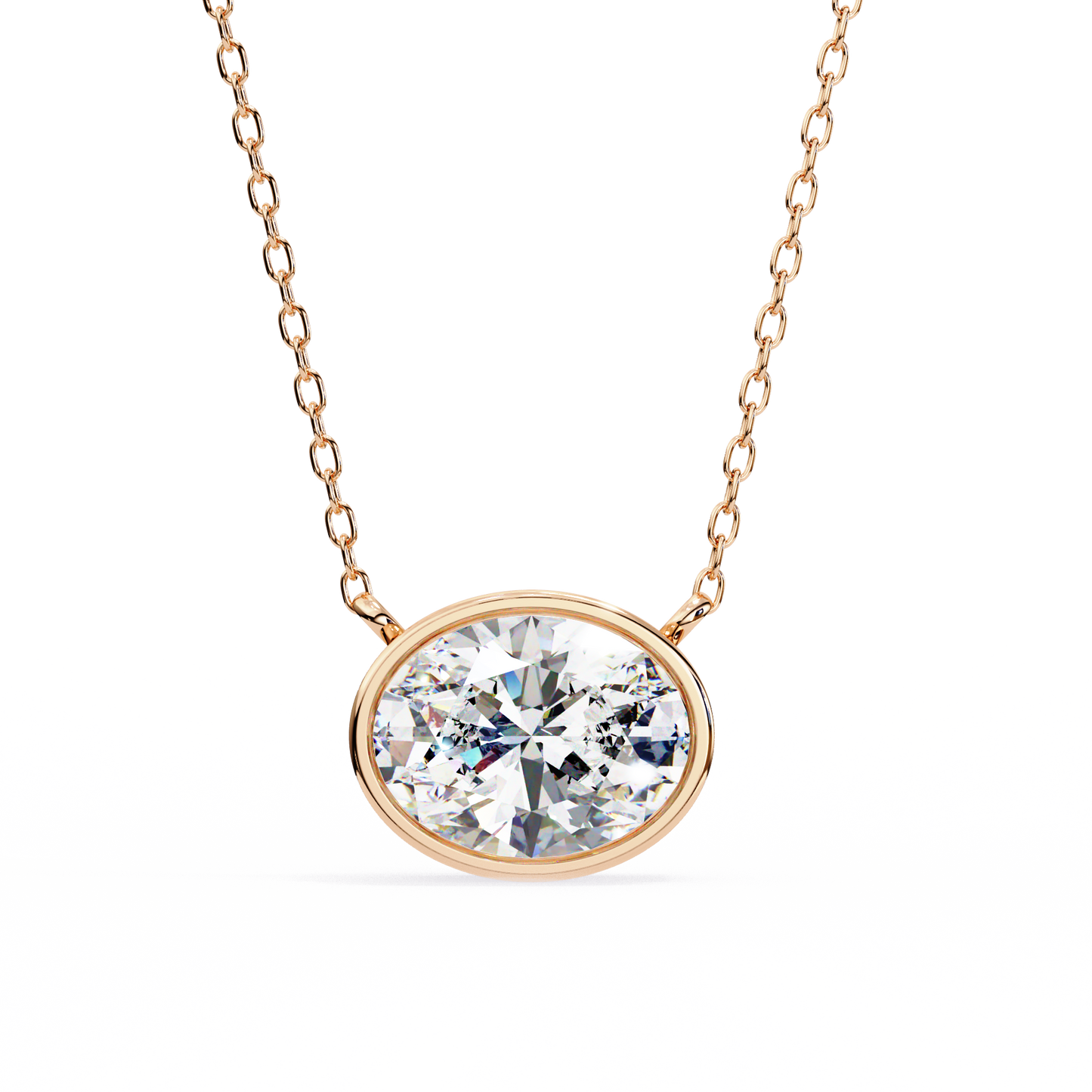Bezel Oval Necklace/Gold Diamond Pendant/1 Ct Diamond Pendant/Solitaire Diamond Pendant/Anniversary Gift For Her/igi Certified/Ethical Diamond/Silver Pendant/Gold Pendant/F Color Diamond/VS Clarity Diamond/Manmade Diamond/Lab Grown Diamond/Pendant Necklace/Oval Cut Diamond/Pendant