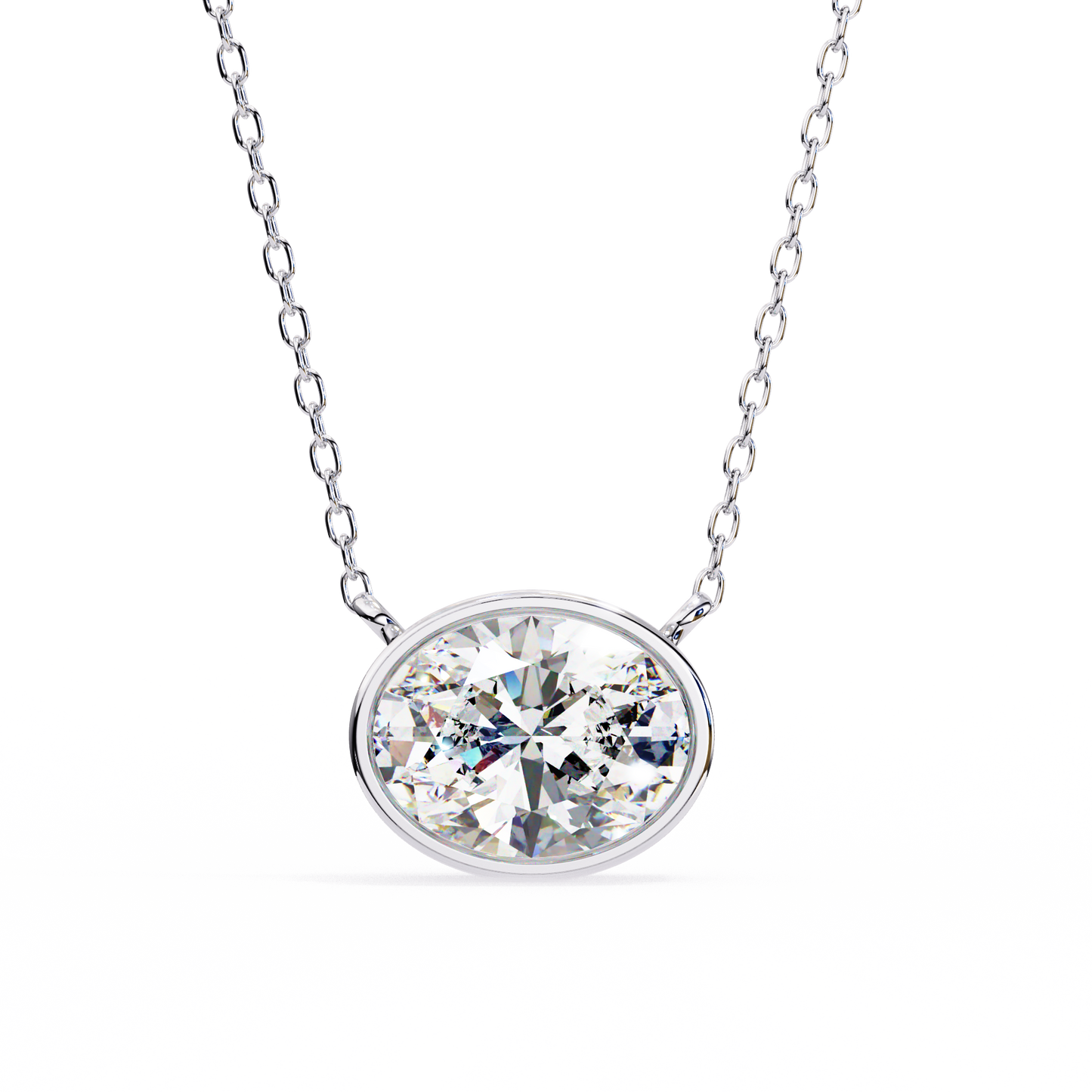Bezel Oval Necklace/Gold Diamond Pendant/1 Ct Diamond Pendant/Solitaire Diamond Pendant/Anniversary Gift For Her/igi Certified/Ethical Diamond/Silver Pendant/Gold Pendant/F Color Diamond/VS Clarity Diamond/Manmade Diamond/Lab Grown Diamond/Pendant Necklace/Oval Cut Diamond/Pendant