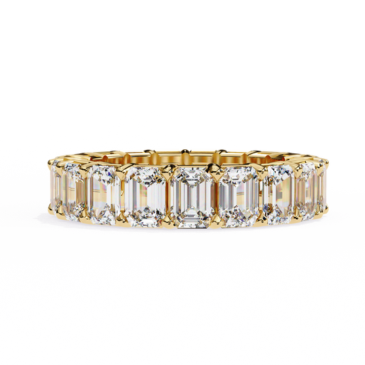 4.88 TCW Emerald Cut EF-VS Lab Grown Diamond Full Eternity Wedding Band//Wedding Ring/EF Color/VS Clarity/4 CTW Diamond Band/CVD Diamond Band/Emerald Cut Diamond/Prong Set/Pave Set/10k Gold/14k Gold/18k Gold/Yellow Gold/White Gold/Rose Gold/Anniversary Gift