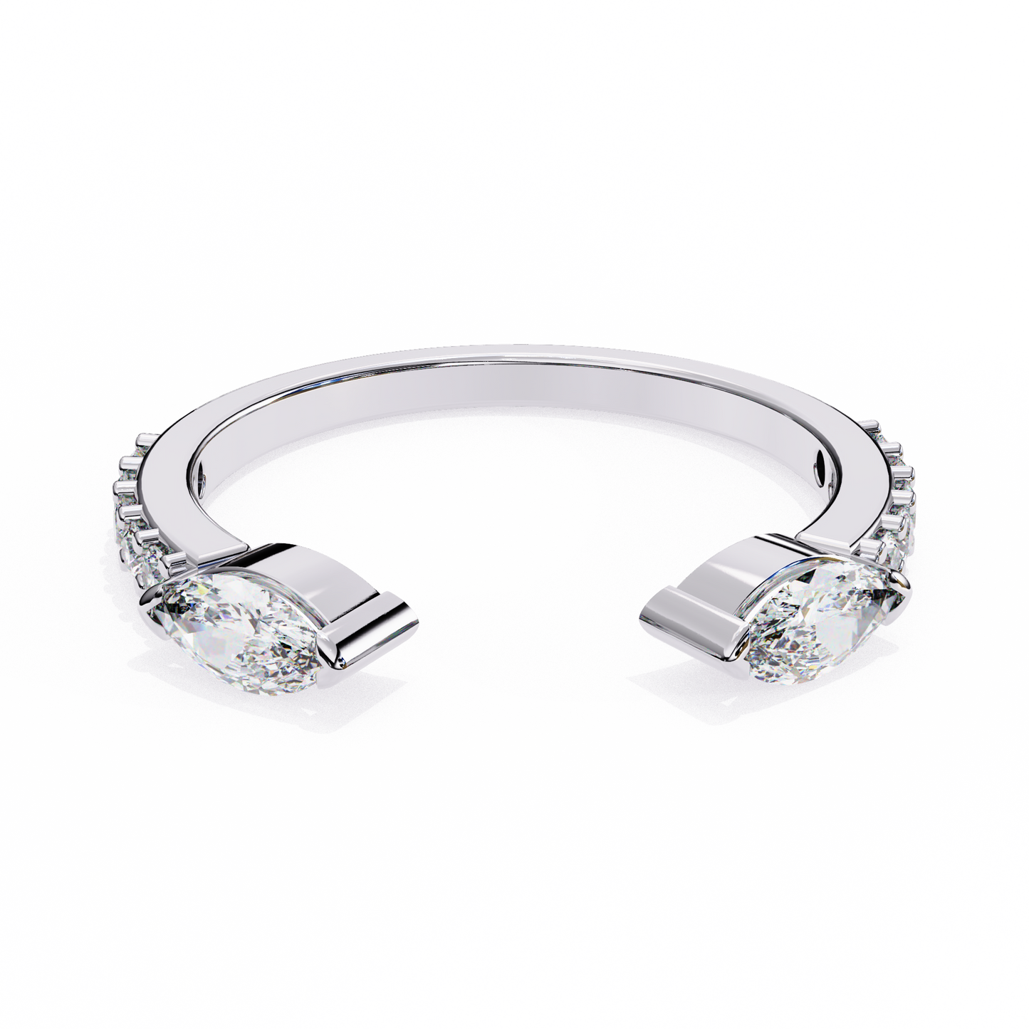 2 Stone Gap Ring/Wedding Ring/F Color/VS Clarity/Diamond Ring/CVD Diamond Ring/Round Cut Diamond/Prong Set/Pave Set/10k Gold/14k Gold/18k Gold/Yellow Gold/White Gold/Rose Gold/Anniversary Gift