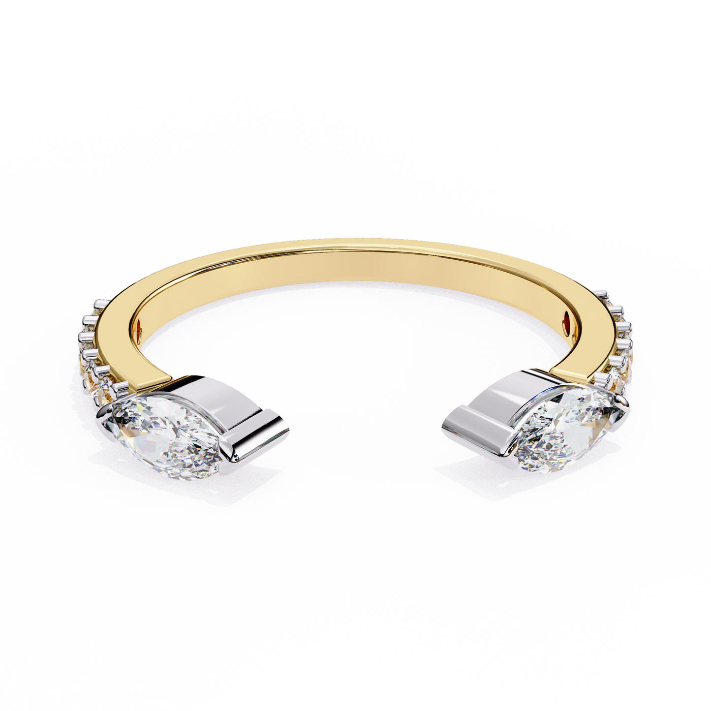 2 Stone Gap Ring/Wedding Ring/F Color/VS Clarity/Diamond Ring/CVD Diamond Ring/Round Cut Diamond/Prong Set/Pave Set/10k Gold/14k Gold/18k Gold/Yellow Gold/White Gold/Rose Gold/Anniversary Gift