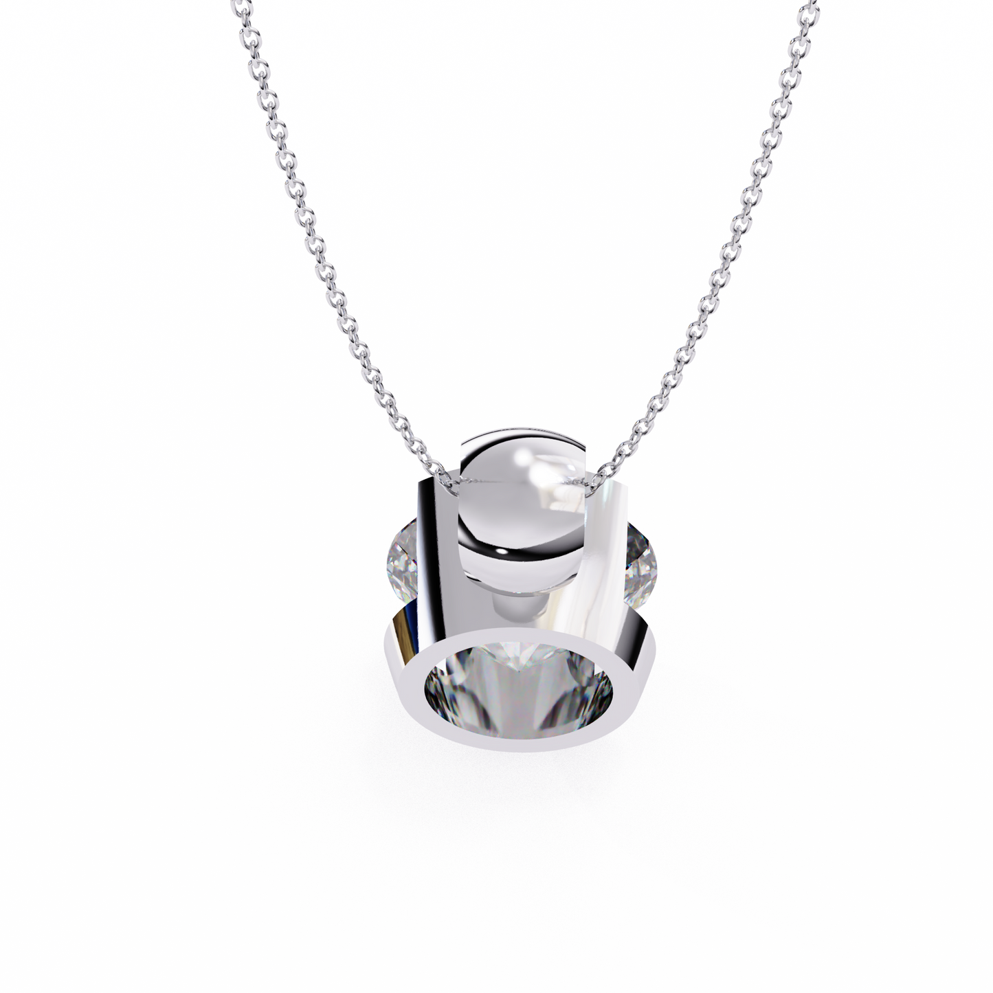 2.22 Ct Round Cut Lab Grown Diamond Half Bezel Pendant/CVD Diamond Pendant/Gold Diamond Pendant/2 Ct Diamond Pendant/Solitaire Diamond Pendant/Anniversary Gift For Her/igi Certified/Ethical Diamond/Silver Pendant/Gold Pendant/CVD Diamond Pendant/EF Color Diamond/VS Clarity Diamond/Manmade Diamond/Lab Grown Diamond/Pendant Necklace/Round Cut Diamond/Pendant