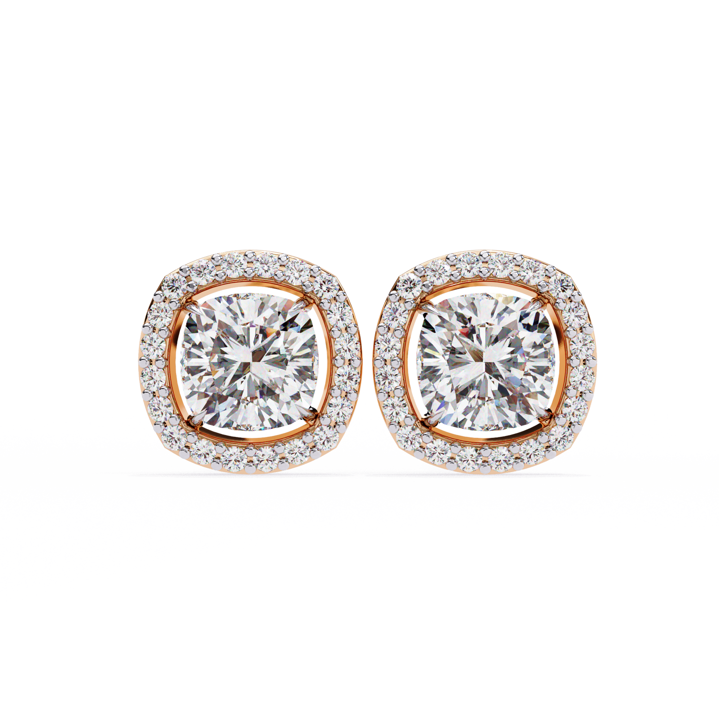 1 ct Cushion Halo Studs/Gold CVD Diamond Earring/Anniversary Gift/Solitaire Diamond Stud Earring/1 Ct Diamond Earring/Prong Setting/igi Certified/Stud Earring/Ethical Diamond/Silver Earring/Gold Earring/CVD Diamond Earring/F Color Diamond/VS Clarity Diamond/Manmade Diamond/Lab Grown Diamond/Cushion Cut Diamond