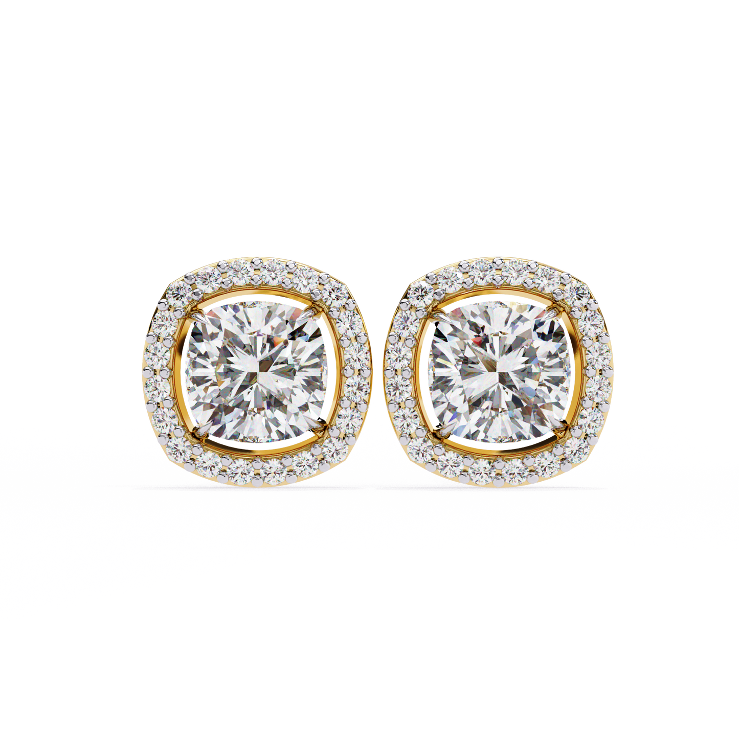 1 ct Cushion Halo Studs/Gold CVD Diamond Earring/Anniversary Gift/Solitaire Diamond Stud Earring/1 Ct Diamond Earring/Prong Setting/igi Certified/Stud Earring/Ethical Diamond/Silver Earring/Gold Earring/CVD Diamond Earring/F Color Diamond/VS Clarity Diamond/Manmade Diamond/Lab Grown Diamond/Cushion Cut Diamond