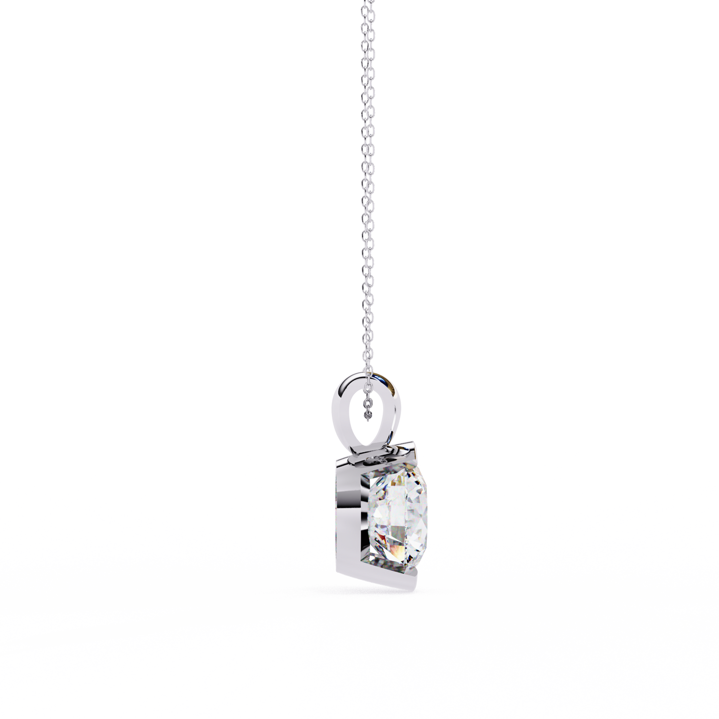 2.22 Ct Round Cut Lab Grown Diamond Half Bezel Pendant/CVD Diamond Pendant/Gold Diamond Pendant/2 Ct Diamond Pendant/Solitaire Diamond Pendant/Anniversary Gift For Her/igi Certified/Ethical Diamond/Silver Pendant/Gold Pendant/CVD Diamond Pendant/EF Color Diamond/VS Clarity Diamond/Manmade Diamond/Lab Grown Diamond/Pendant Necklace/Round Cut Diamond/Pendant