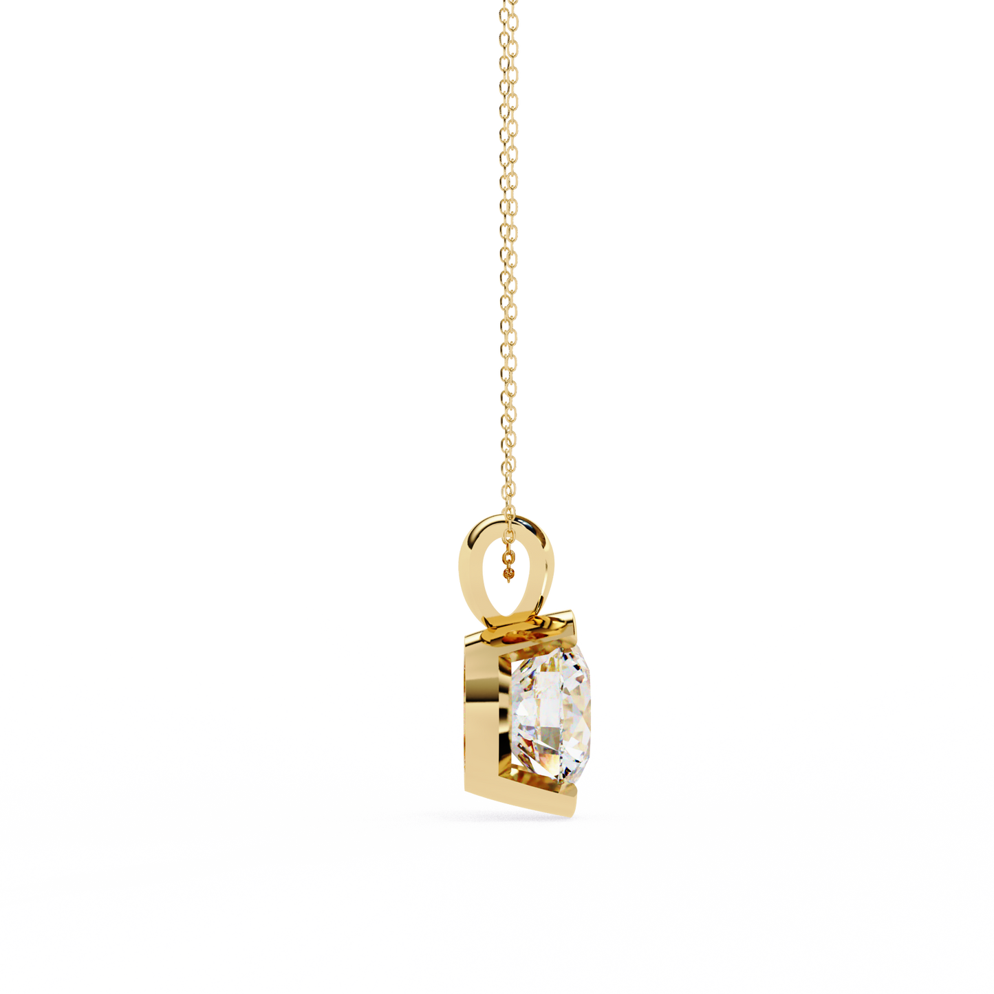 2.22 Ct Round Cut Lab Grown Diamond Half Bezel Pendant/CVD Diamond Pendant/Gold Diamond Pendant/2 Ct Diamond Pendant/Solitaire Diamond Pendant/Anniversary Gift For Her/igi Certified/Ethical Diamond/Silver Pendant/Gold Pendant/CVD Diamond Pendant/EF Color Diamond/VS Clarity Diamond/Manmade Diamond/Lab Grown Diamond/Pendant Necklace/Round Cut Diamond/Pendant