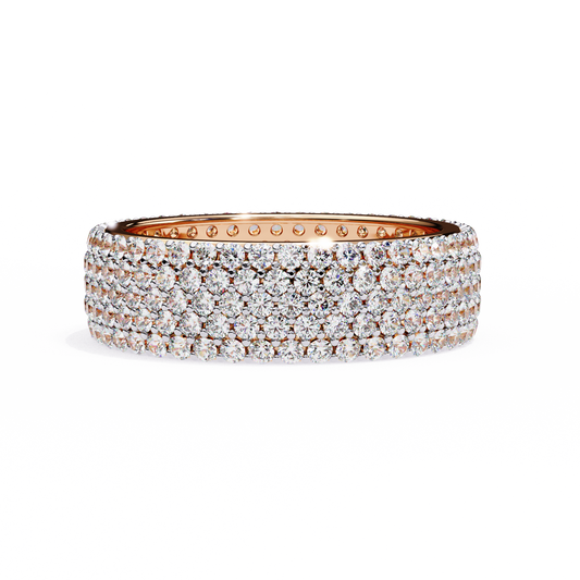 2.20 CTW Round Cut Lab Grown Diamond Rose Gold Wedding Band/Wedding Ring/EF Color/VS Clarity/2 CTW Diamond Band/CVD Diamond Band/Round Cut Diamond/Prong Set/Pave Set/10k Gold/14k Gold/18k Gold/Yellow Gold/White Gold/Rose Gold/Anniversary Gift