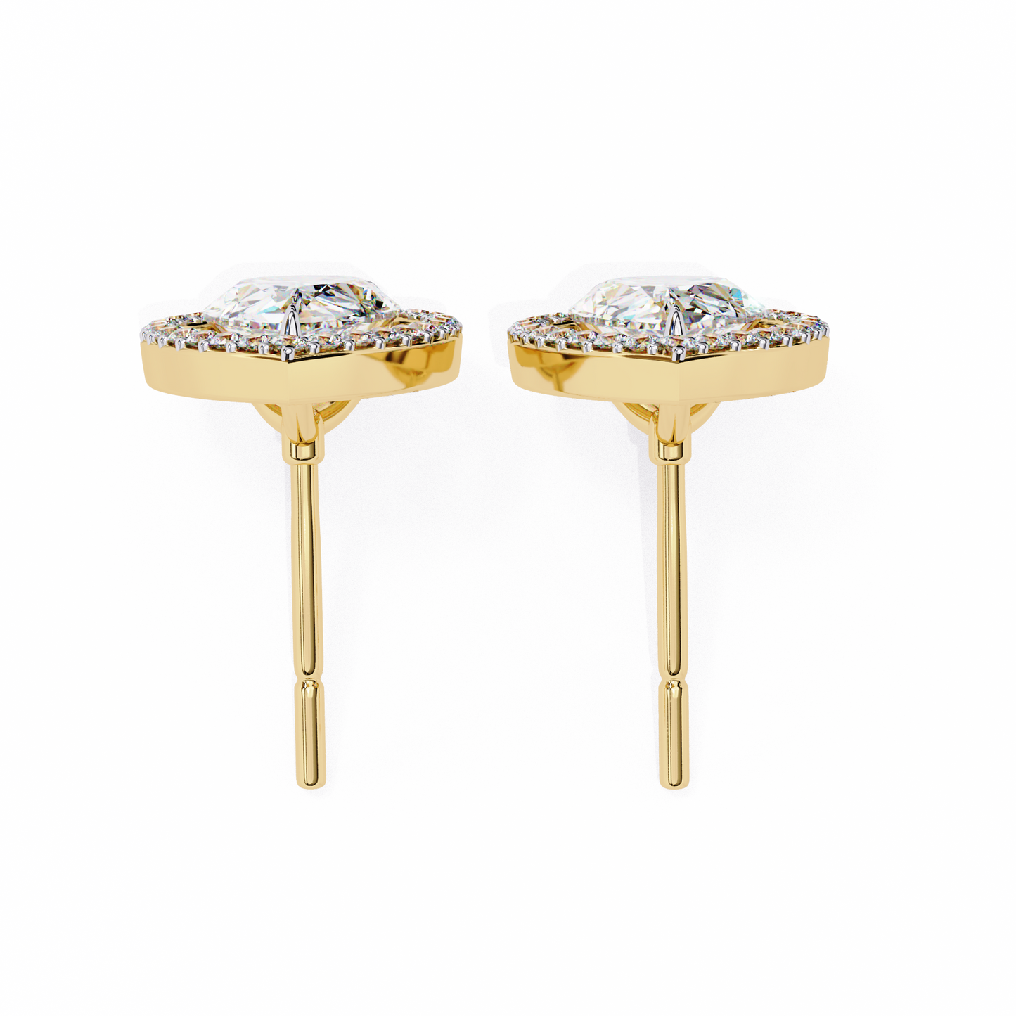 1.10 Ct Pear Cut Lab Grown Diamond Halo Gold Earring/Round Stone Earrings/Gold CVD Diamond Earring/Anniversary Gift/Solitaire Diamond Stud Earring/1 Ct Diamond Earring/Prong Setting/Halo Set/igi Certified/Stud Earring/Ethical Diamond/Silver Earring/Gold Earring/CVD Diamond Earring/E Color Diamond/VS Clarity Diamond/Manmade Diamond/Lab Grown Diamond/Pear Cut Diamond/Round Side Stone Diamond