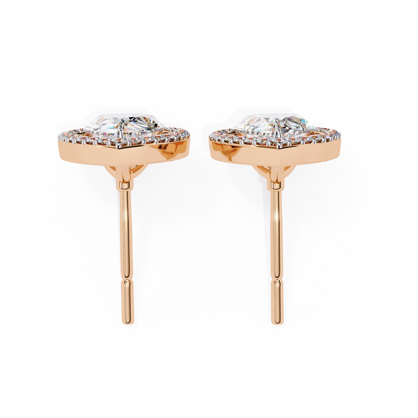 1.10 Ct Pear Cut Lab Grown Diamond Halo Gold Earring/Round Stone Earrings/Gold CVD Diamond Earring/Anniversary Gift/Solitaire Diamond Stud Earring/1 Ct Diamond Earring/Prong Setting/Halo Set/igi Certified/Stud Earring/Ethical Diamond/Silver Earring/Gold Earring/CVD Diamond Earring/E Color Diamond/VS Clarity Diamond/Manmade Diamond/Lab Grown Diamond/Pear Cut Diamond/Round Side Stone Diamond