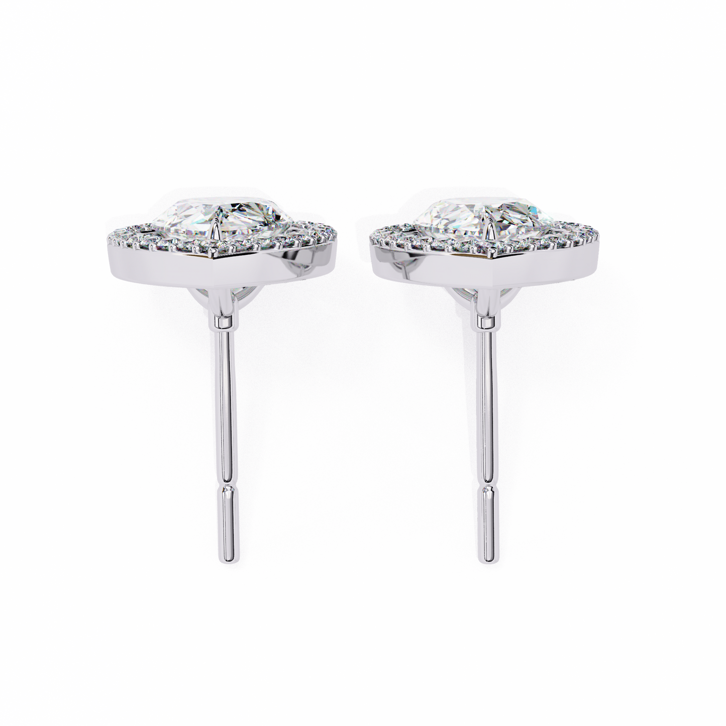 1.10 Ct Pear Cut Lab Grown Diamond Halo Gold Earring/Round Stone Earrings/Gold CVD Diamond Earring/Anniversary Gift/Solitaire Diamond Stud Earring/1 Ct Diamond Earring/Prong Setting/Halo Set/igi Certified/Stud Earring/Ethical Diamond/Silver Earring/Gold Earring/CVD Diamond Earring/E Color Diamond/VS Clarity Diamond/Manmade Diamond/Lab Grown Diamond/Pear Cut Diamond/Round Side Stone Diamond