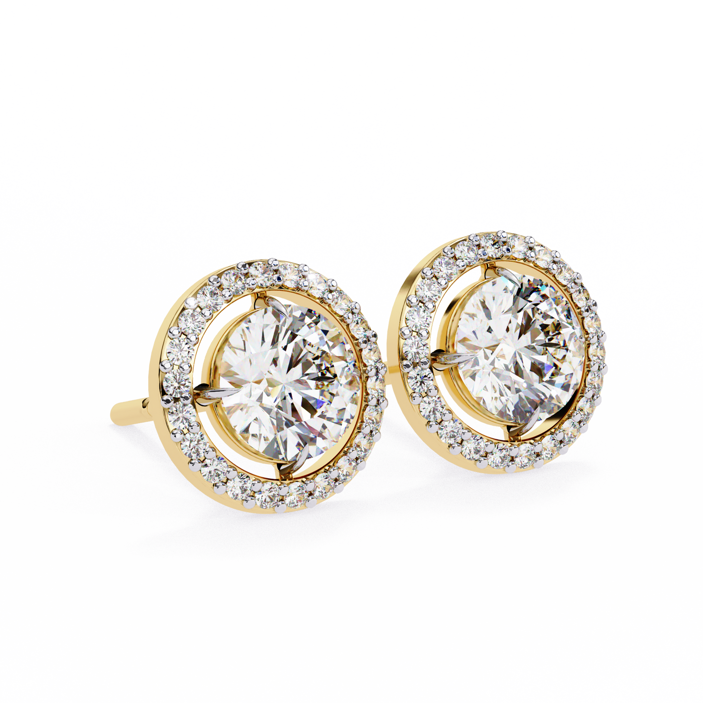 1.02 Ct Round Cut Lab Grown Diamond Halo Gold Earring/Round Stone Earrings/Gold CVD Diamond Earring/Anniversary Gift/Solitaire Diamond Stud Earring/1 Ct Diamond Earring/Prong Setting/Halo Set/igi Certified/Stud Earring/Ethical Diamond/Silver Earring/Gold Earring/CVD Diamond Earring/E Color Diamond/VS Clarity Diamond/Manmade Diamond/Lab Grown Diamond/Round Cut Diamond