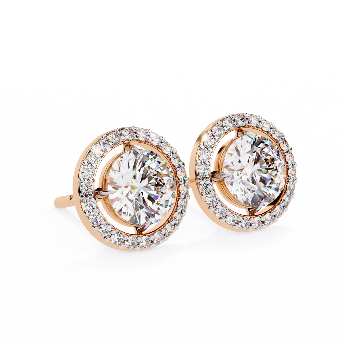 1.02 Ct Round Cut Lab Grown Diamond Halo Gold Earring/Round Stone Earrings/Gold CVD Diamond Earring/Anniversary Gift/Solitaire Diamond Stud Earring/1 Ct Diamond Earring/Prong Setting/Halo Set/igi Certified/Stud Earring/Ethical Diamond/Silver Earring/Gold Earring/CVD Diamond Earring/E Color Diamond/VS Clarity Diamond/Manmade Diamond/Lab Grown Diamond/Round Cut Diamond