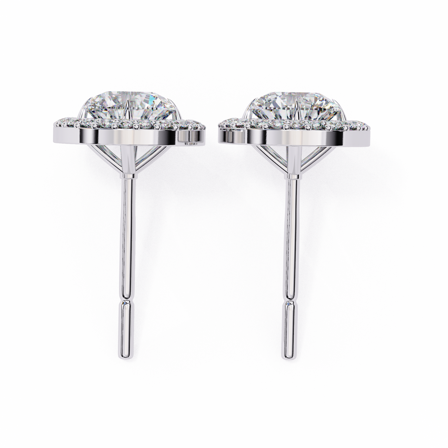 1.02 Ct Round Cut Lab Grown Diamond Halo Gold Earring/Round Stone Earrings/Gold CVD Diamond Earring/Anniversary Gift/Solitaire Diamond Stud Earring/1 Ct Diamond Earring/Prong Setting/Halo Set/igi Certified/Stud Earring/Ethical Diamond/Silver Earring/Gold Earring/CVD Diamond Earring/E Color Diamond/VS Clarity Diamond/Manmade Diamond/Lab Grown Diamond/Round Cut Diamond