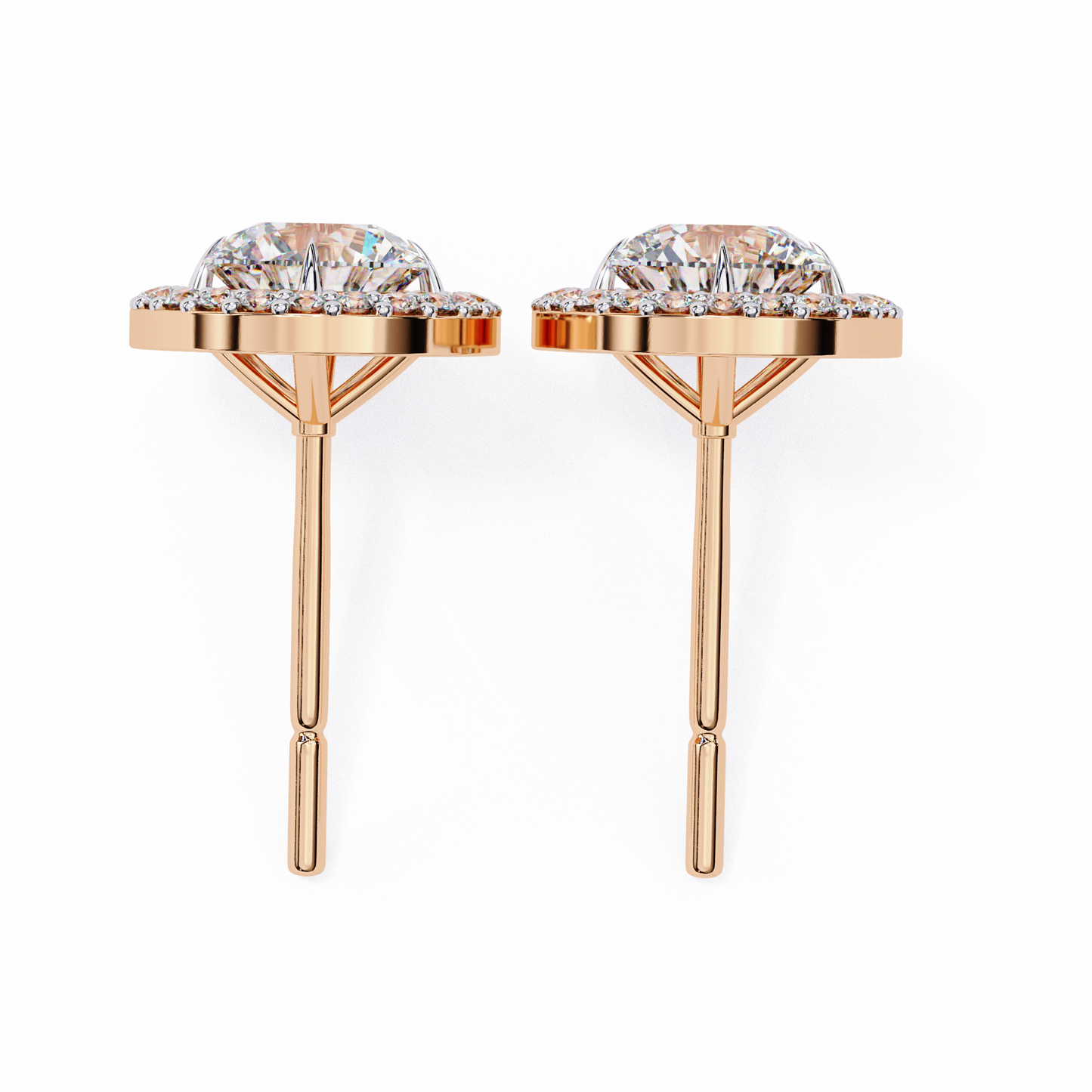 1.02 Ct Round Cut Lab Grown Diamond Halo Gold Earring/Round Stone Earrings/Gold CVD Diamond Earring/Anniversary Gift/Solitaire Diamond Stud Earring/1 Ct Diamond Earring/Prong Setting/Halo Set/igi Certified/Stud Earring/Ethical Diamond/Silver Earring/Gold Earring/CVD Diamond Earring/E Color Diamond/VS Clarity Diamond/Manmade Diamond/Lab Grown Diamond/Round Cut Diamond