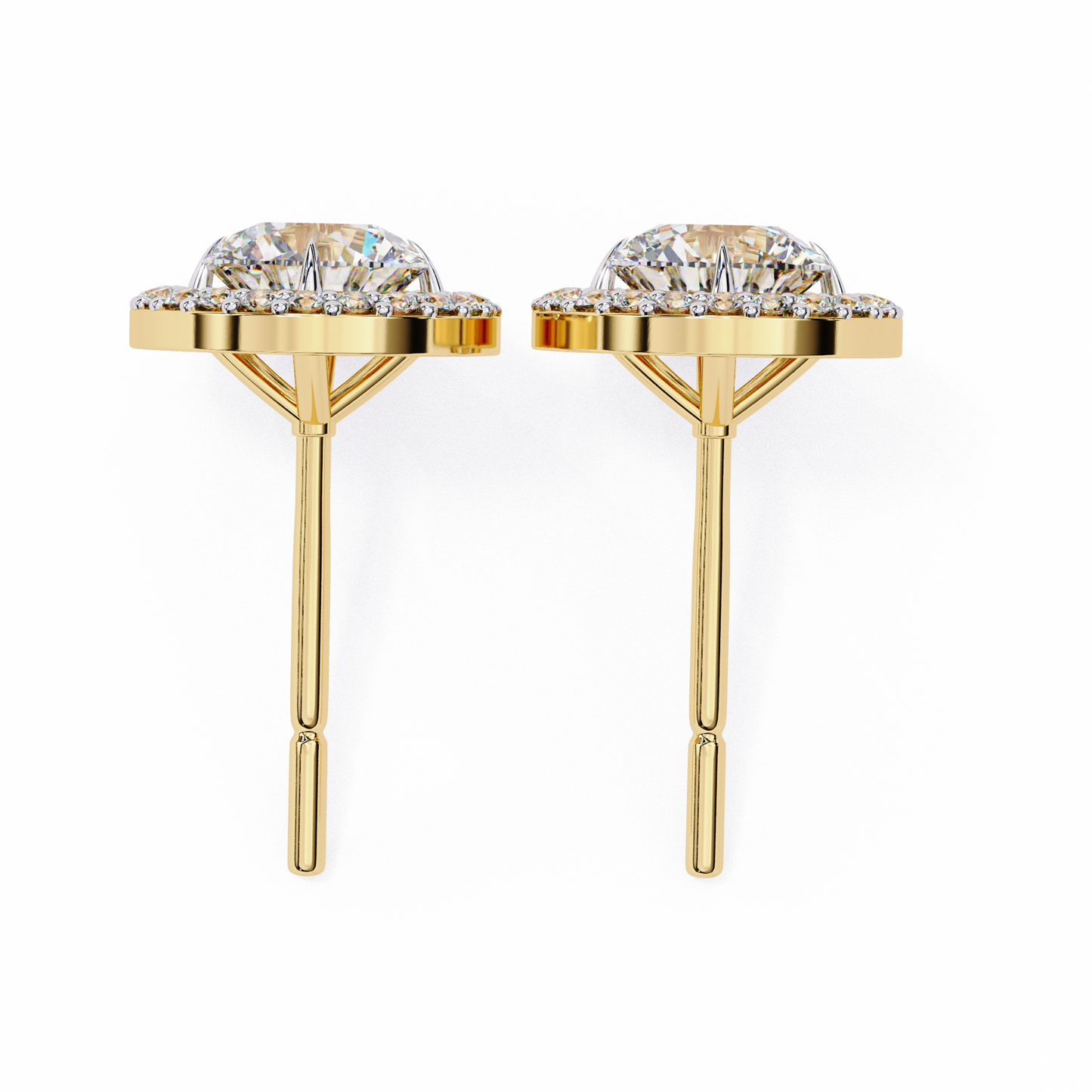 1.02 Ct Round Cut Lab Grown Diamond Halo Gold Earring/Round Stone Earrings/Gold CVD Diamond Earring/Anniversary Gift/Solitaire Diamond Stud Earring/1 Ct Diamond Earring/Prong Setting/Halo Set/igi Certified/Stud Earring/Ethical Diamond/Silver Earring/Gold Earring/CVD Diamond Earring/E Color Diamond/VS Clarity Diamond/Manmade Diamond/Lab Grown Diamond/Round Cut Diamond