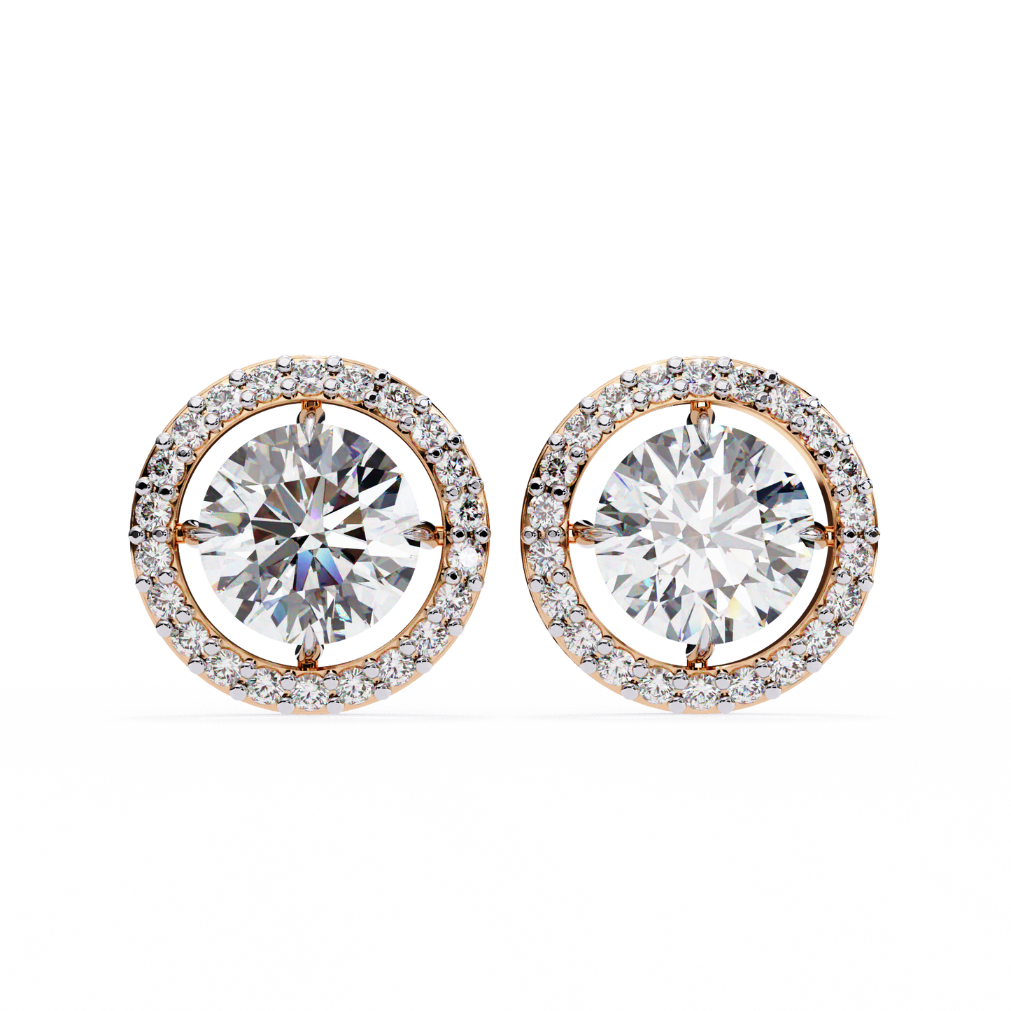 1.02 Ct Round Cut Lab Grown Diamond Halo Gold Earring/Round Stone Earrings/Gold CVD Diamond Earring/Anniversary Gift/Solitaire Diamond Stud Earring/1 Ct Diamond Earring/Prong Setting/Halo Set/igi Certified/Stud Earring/Ethical Diamond/Silver Earring/Gold Earring/CVD Diamond Earring/E Color Diamond/VS Clarity Diamond/Manmade Diamond/Lab Grown Diamond/Round Cut Diamond