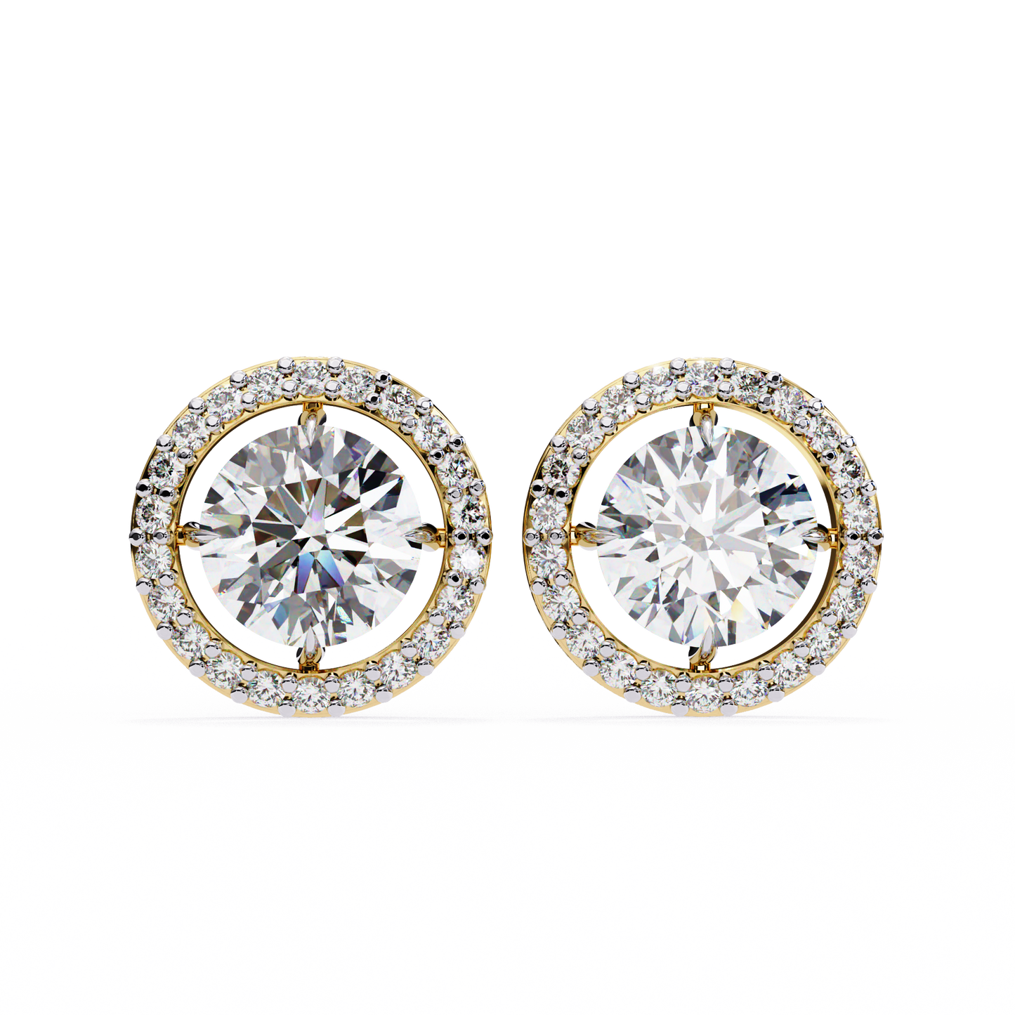 1.02 Ct Round Cut Lab Grown Diamond Halo Gold Earring/Round Stone Earrings/Gold CVD Diamond Earring/Anniversary Gift/Solitaire Diamond Stud Earring/1 Ct Diamond Earring/Prong Setting/Halo Set/igi Certified/Stud Earring/Ethical Diamond/Silver Earring/Gold Earring/CVD Diamond Earring/E Color Diamond/VS Clarity Diamond/Manmade Diamond/Lab Grown Diamond/Round Cut Diamond