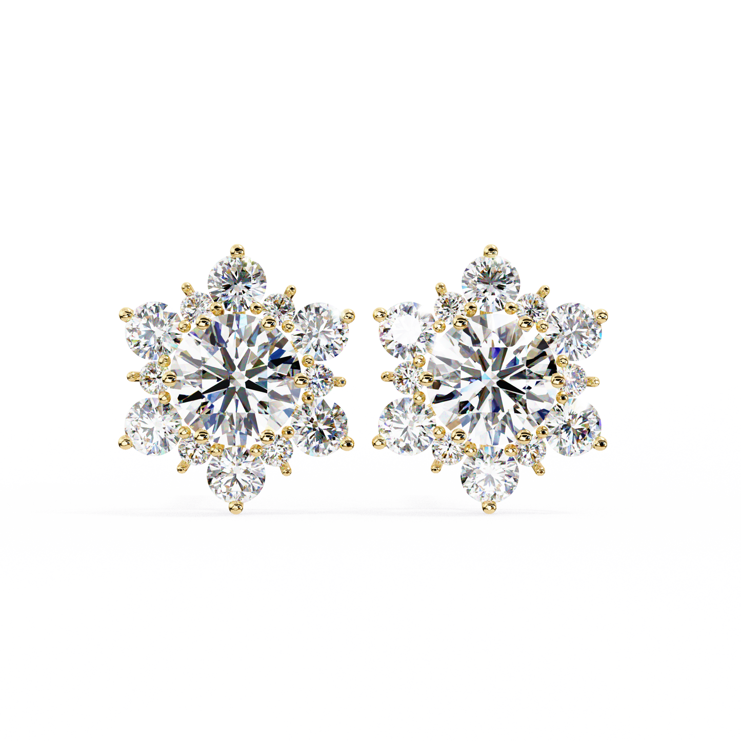 Flower Earrings/Round Stone Earrings/Gold CVD Diamond Earring/Anniversary Gift/Solitaire Diamond Stud Earring/1 Ct Diamond Earring/Prong Setting/igi Certified/Stud Earring/Ethical Diamond/Silver Earring/Gold Earring/CVD Diamond Earring/EF Color Diamond/VS Clarity Diamond/Manmade Diamond/Lab Grown Diamond/Round Cut Diamond