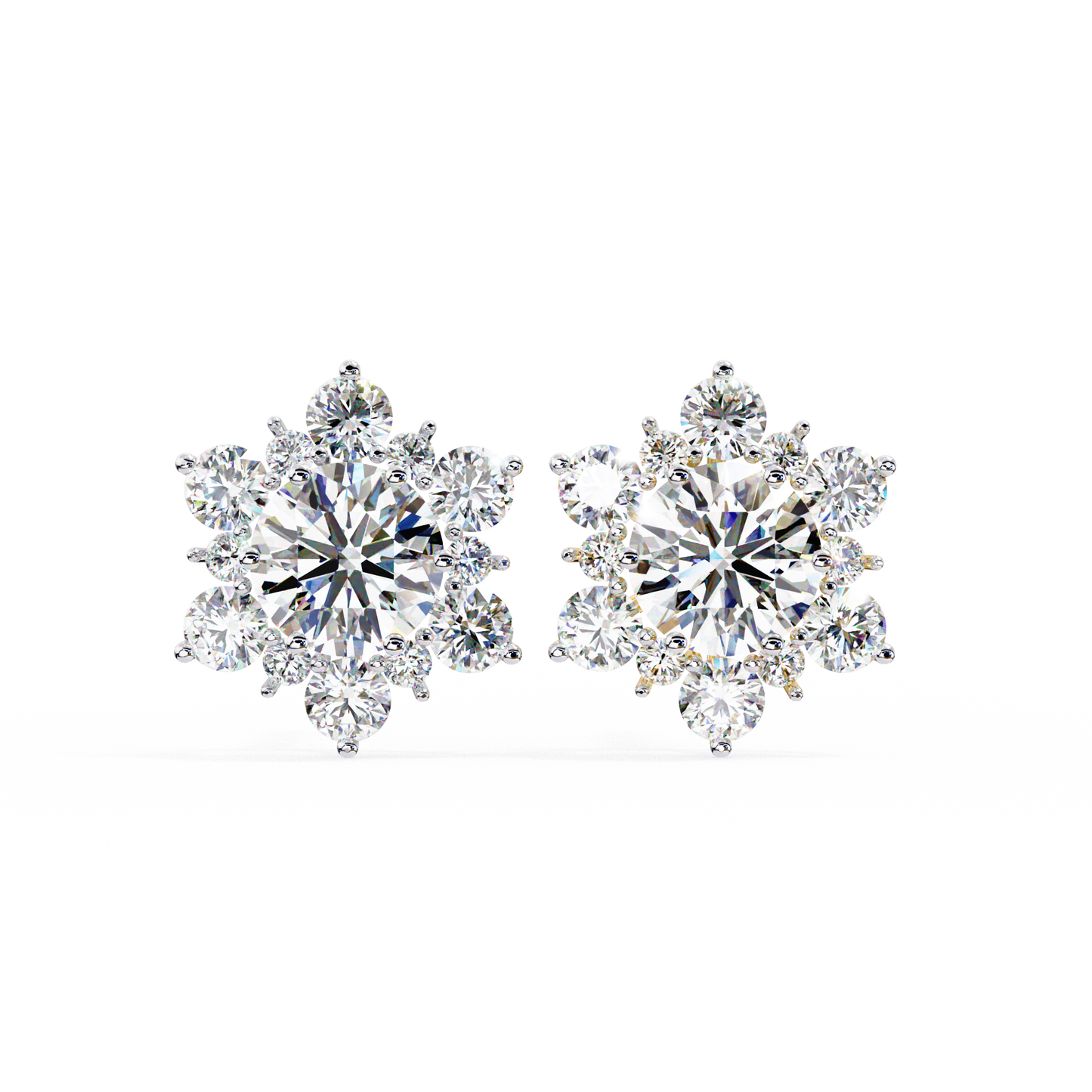 Flower Earrings/Round Stone Earrings/Gold CVD Diamond Earring/Anniversary Gift/Solitaire Diamond Stud Earring/1 Ct Diamond Earring/Prong Setting/igi Certified/Stud Earring/Ethical Diamond/Silver Earring/Gold Earring/CVD Diamond Earring/EF Color Diamond/VS Clarity Diamond/Manmade Diamond/Lab Grown Diamond/Round Cut Diamond