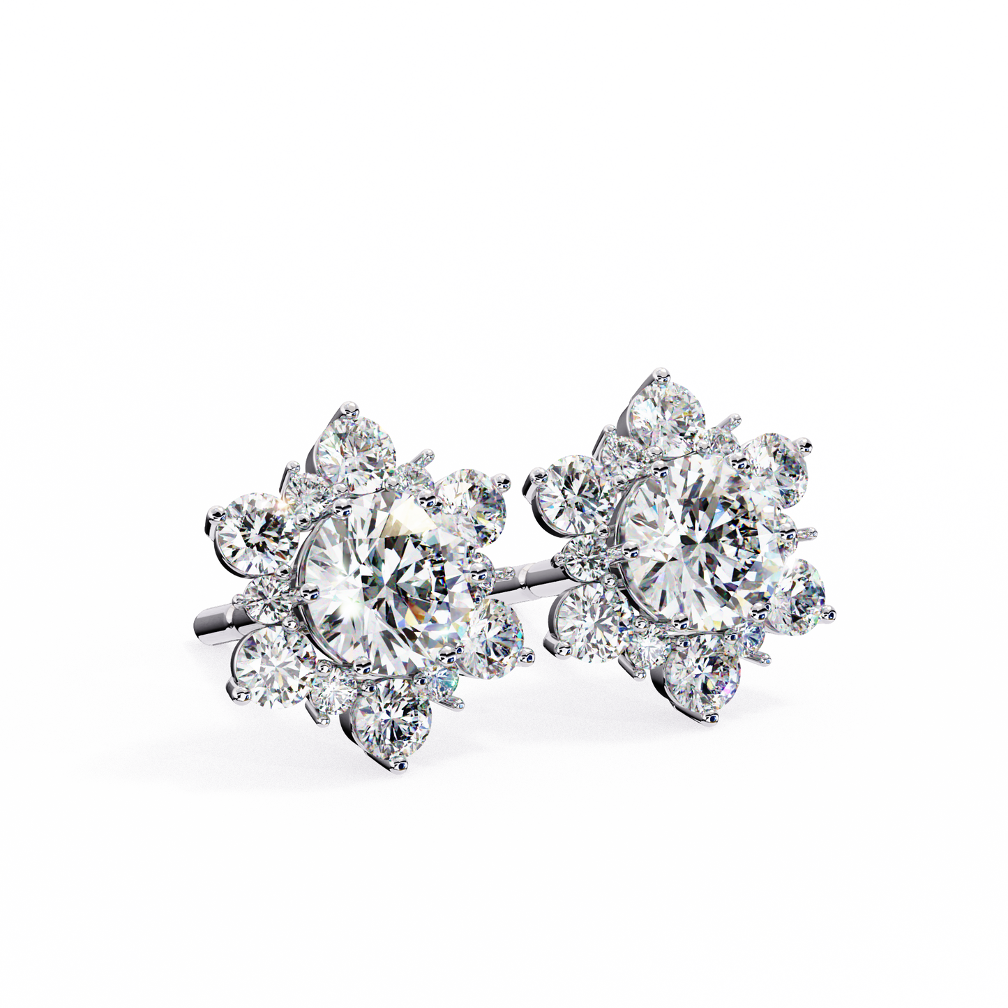 Flower Earrings/Round Stone Earrings/Gold CVD Diamond Earring/Anniversary Gift/Solitaire Diamond Stud Earring/1 Ct Diamond Earring/Prong Setting/igi Certified/Stud Earring/Ethical Diamond/Silver Earring/Gold Earring/CVD Diamond Earring/EF Color Diamond/VS Clarity Diamond/Manmade Diamond/Lab Grown Diamond/Round Cut Diamond