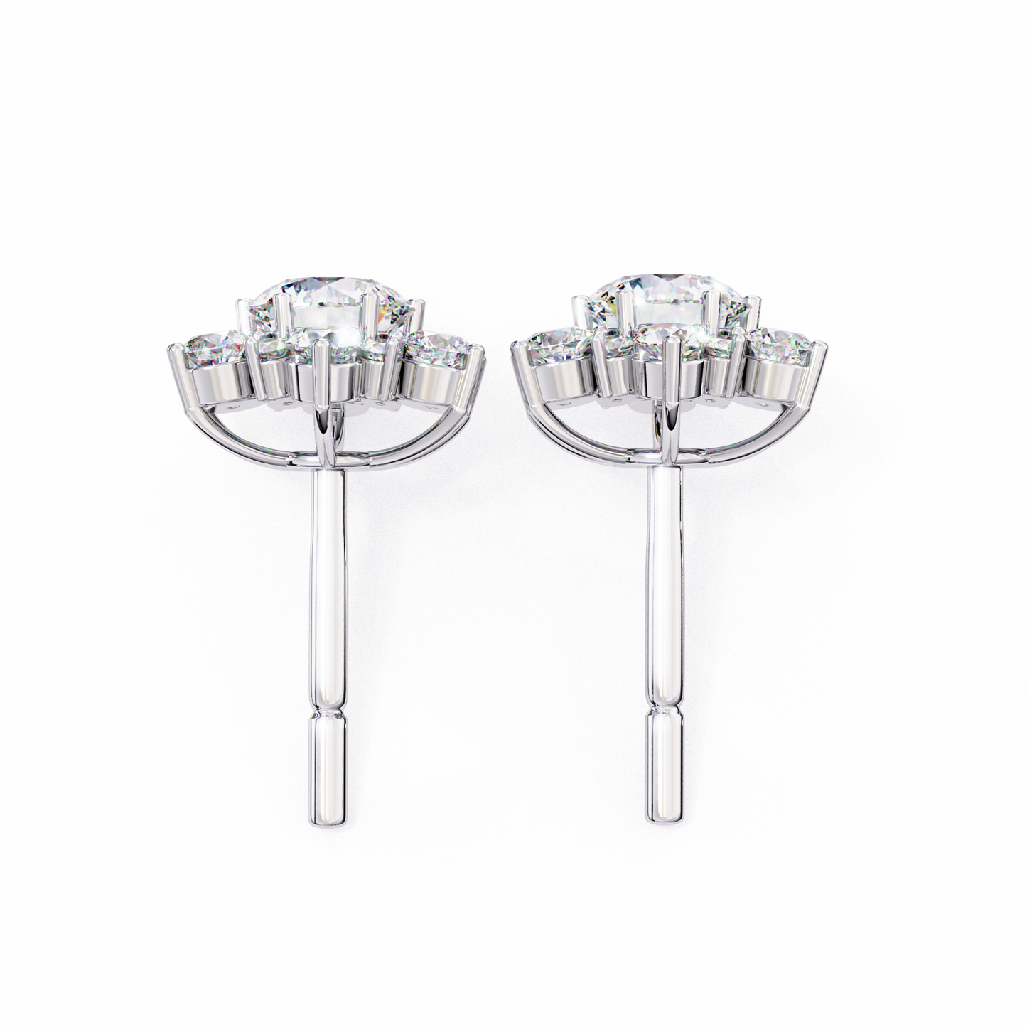 Flower Earrings/Round Stone Earrings/Gold CVD Diamond Earring/Anniversary Gift/Solitaire Diamond Stud Earring/1 Ct Diamond Earring/Prong Setting/igi Certified/Stud Earring/Ethical Diamond/Silver Earring/Gold Earring/CVD Diamond Earring/EF Color Diamond/VS Clarity Diamond/Manmade Diamond/Lab Grown Diamond/Round Cut Diamond