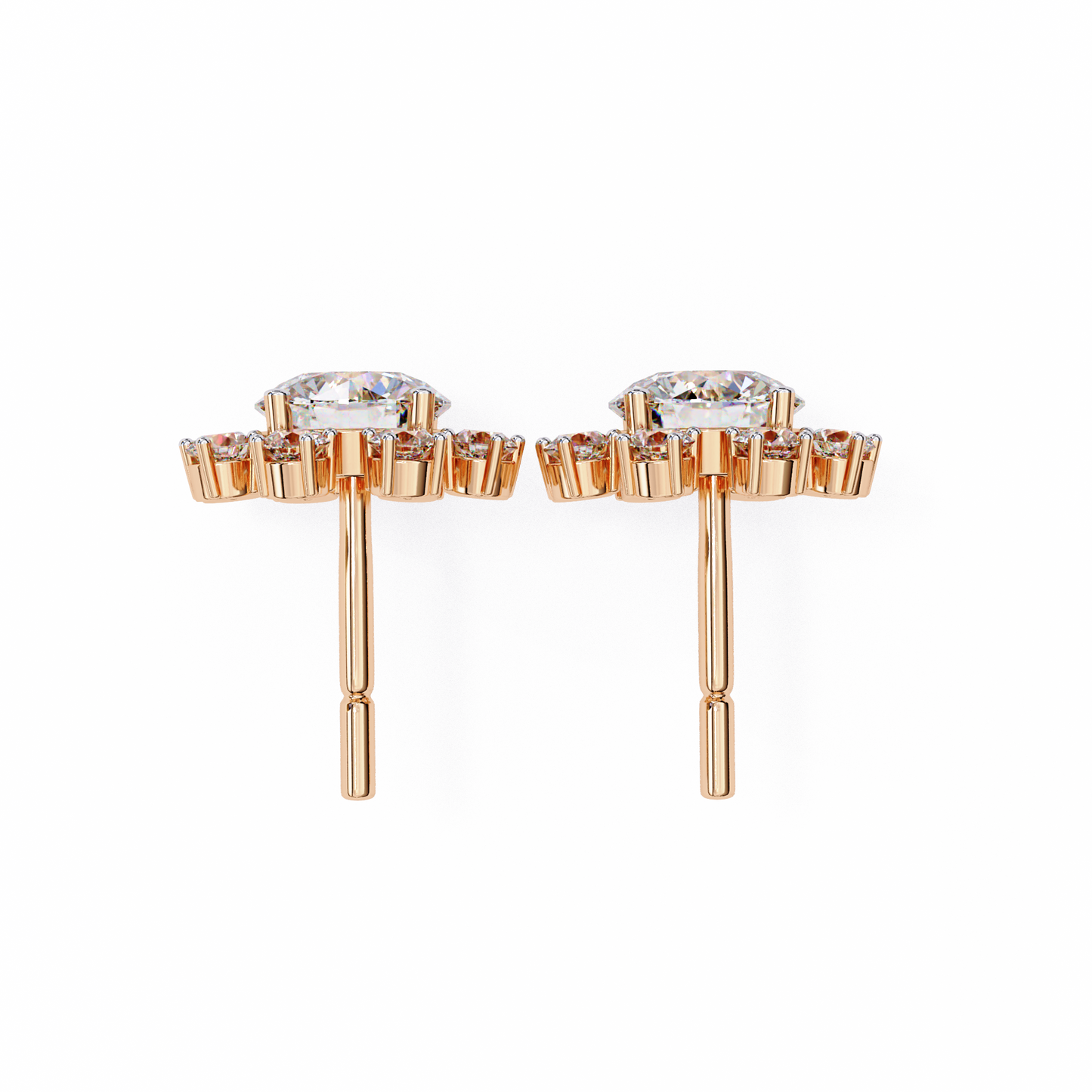 1.12 Ct Round Cut Lab Grown Diamond Flower Gold Earring/Round Stone Earrings/Gold CVD Diamond Earring/Anniversary Gift/Solitaire Diamond Stud Earring/1 Ct Diamond Earring/Prong Setting/Halo Set/igi Certified/Stud Earring/Ethical Diamond/Silver Earring/Gold Earring/CVD Diamond Earring/E Color Diamond/VS Clarity Diamond/Manmade Diamond/Lab Grown Diamond/Round Cut Diamond