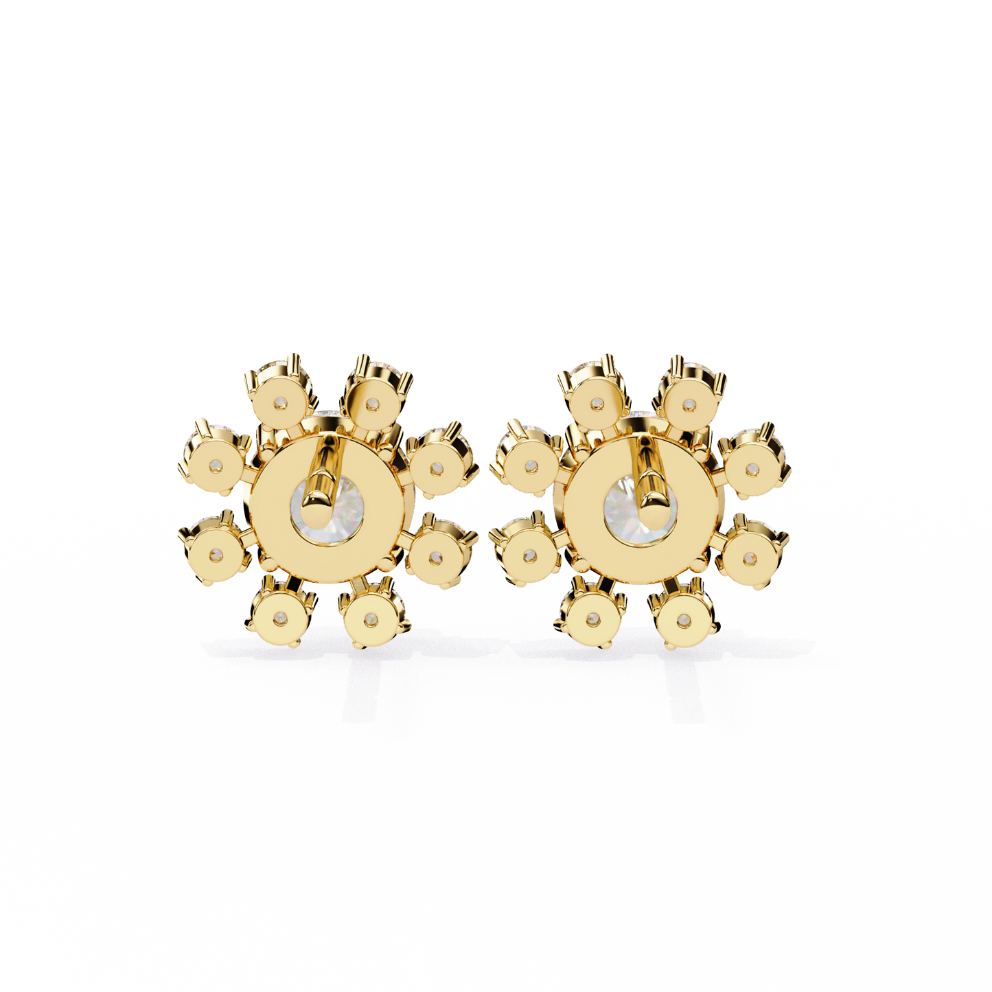 1.12 Ct Round Cut Lab Grown Diamond Flower Gold Earring/Round Stone Earrings/Gold CVD Diamond Earring/Anniversary Gift/Solitaire Diamond Stud Earring/1 Ct Diamond Earring/Prong Setting/Halo Set/igi Certified/Stud Earring/Ethical Diamond/Silver Earring/Gold Earring/CVD Diamond Earring/E Color Diamond/VS Clarity Diamond/Manmade Diamond/Lab Grown Diamond/Round Cut Diamond