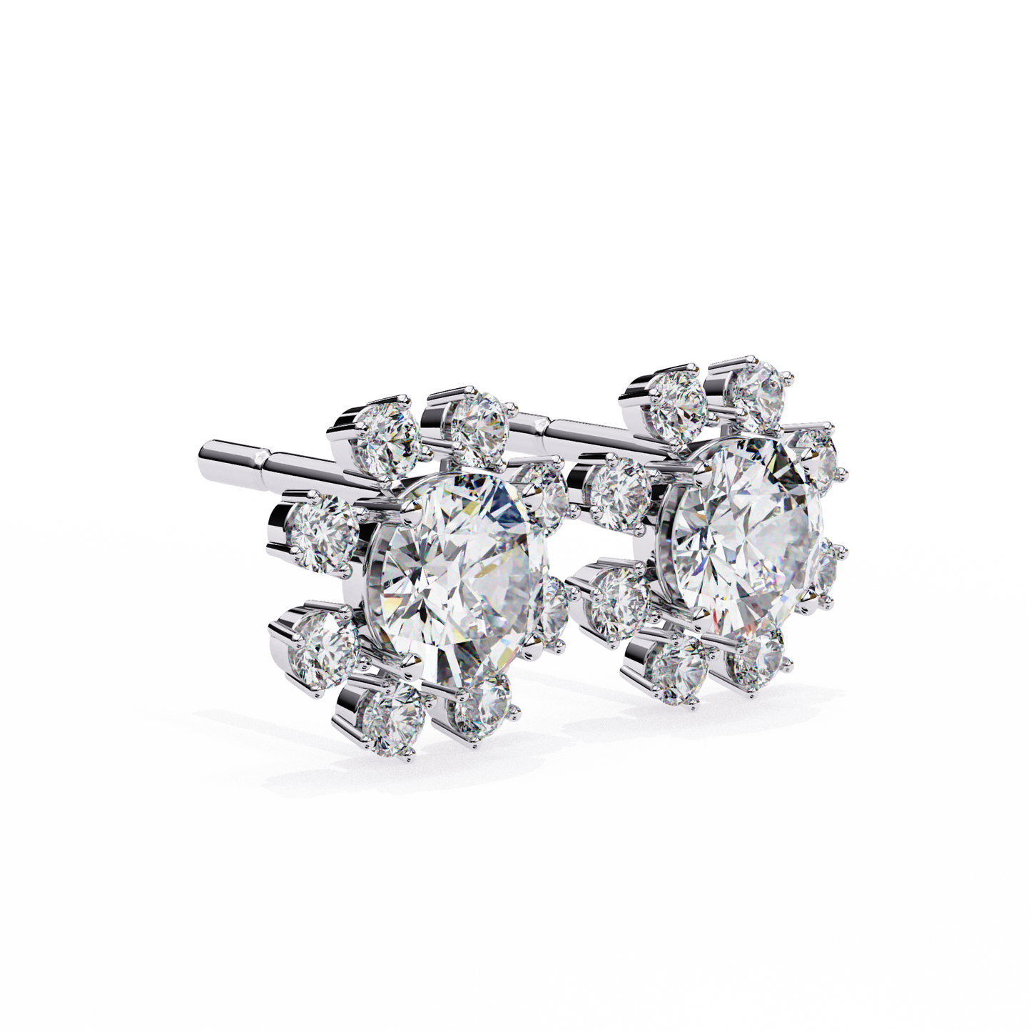 1.12 Ct Round Cut Lab Grown Diamond Flower Gold Earring/Round Stone Earrings/Gold CVD Diamond Earring/Anniversary Gift/Solitaire Diamond Stud Earring/1 Ct Diamond Earring/Prong Setting/Halo Set/igi Certified/Stud Earring/Ethical Diamond/Silver Earring/Gold Earring/CVD Diamond Earring/E Color Diamond/VS Clarity Diamond/Manmade Diamond/Lab Grown Diamond/Round Cut Diamond