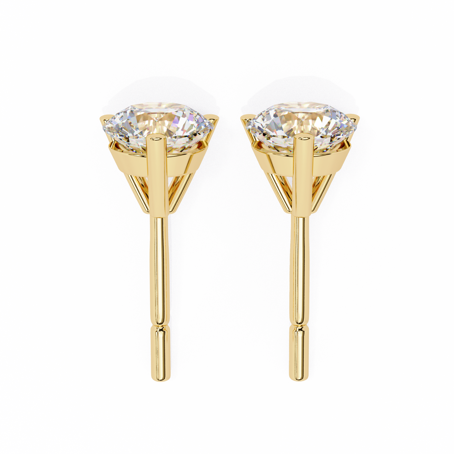 1.3 Ct For Each Round Cut Lab Grown Diamond Three Prong Stud Earring/Gold CVD Diamond Earring/Anniversary Gift/Solitaire Diamond Stud Earring/1 Ct Diamond Earring/Prong Setting/igi Certified/Stud Earring/Ethical Diamond/Silver Earring/Gold Earring/CVD Diamond Earring/F Color Diamond/VS Clarity Diamond/Manmade Diamond/Lab Grown Diamond/Round Cut Diamond