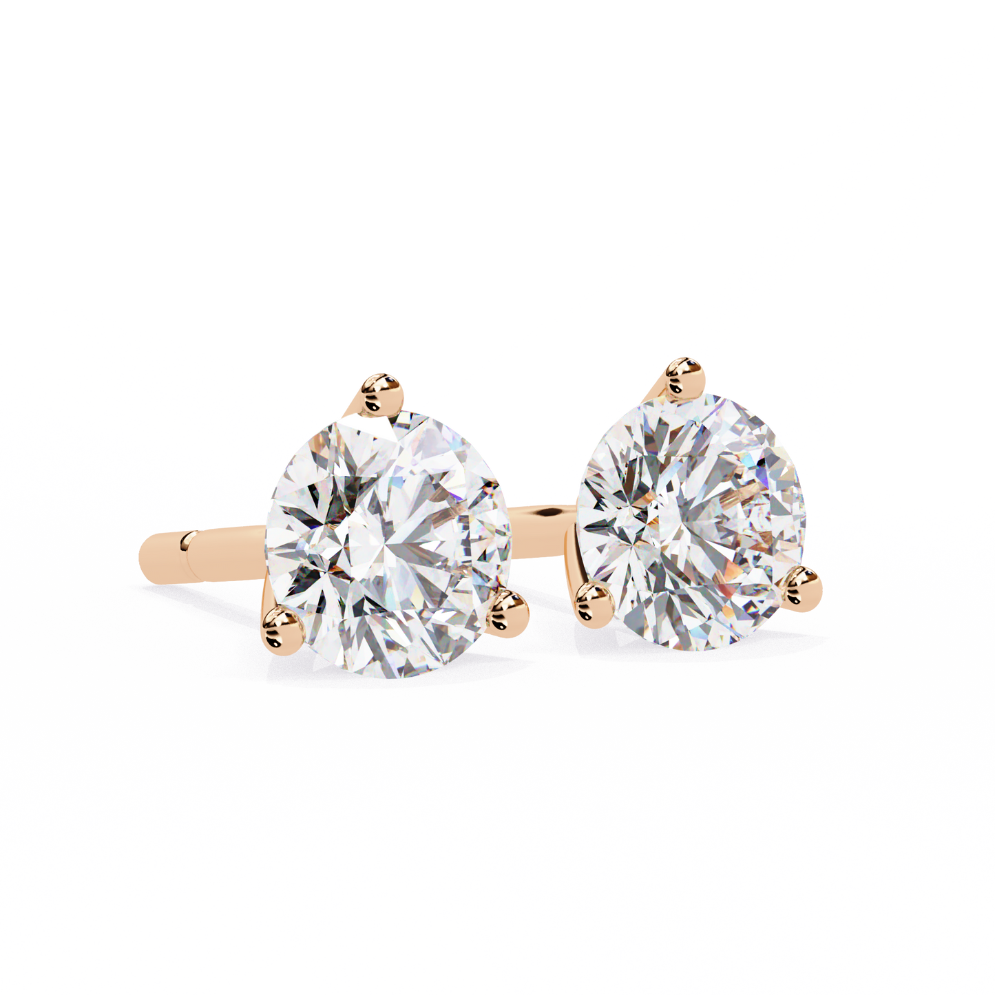 1.3 Ct For Each Round Cut Lab Grown Diamond Three Prong Stud Earring/Gold CVD Diamond Earring/Anniversary Gift/Solitaire Diamond Stud Earring/1 Ct Diamond Earring/Prong Setting/igi Certified/Stud Earring/Ethical Diamond/Silver Earring/Gold Earring/CVD Diamond Earring/F Color Diamond/VS Clarity Diamond/Manmade Diamond/Lab Grown Diamond/Round Cut Diamond