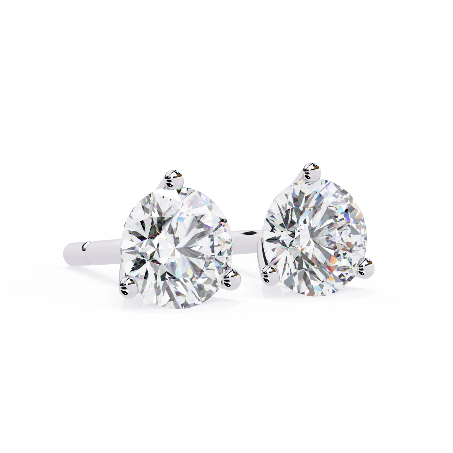 1.3 Ct For Each Round Cut Lab Grown Diamond Three Prong Stud Earring/Gold CVD Diamond Earring/Anniversary Gift/Solitaire Diamond Stud Earring/1 Ct Diamond Earring/Prong Setting/igi Certified/Stud Earring/Ethical Diamond/Silver Earring/Gold Earring/CVD Diamond Earring/F Color Diamond/VS Clarity Diamond/Manmade Diamond/Lab Grown Diamond/Round Cut Diamond