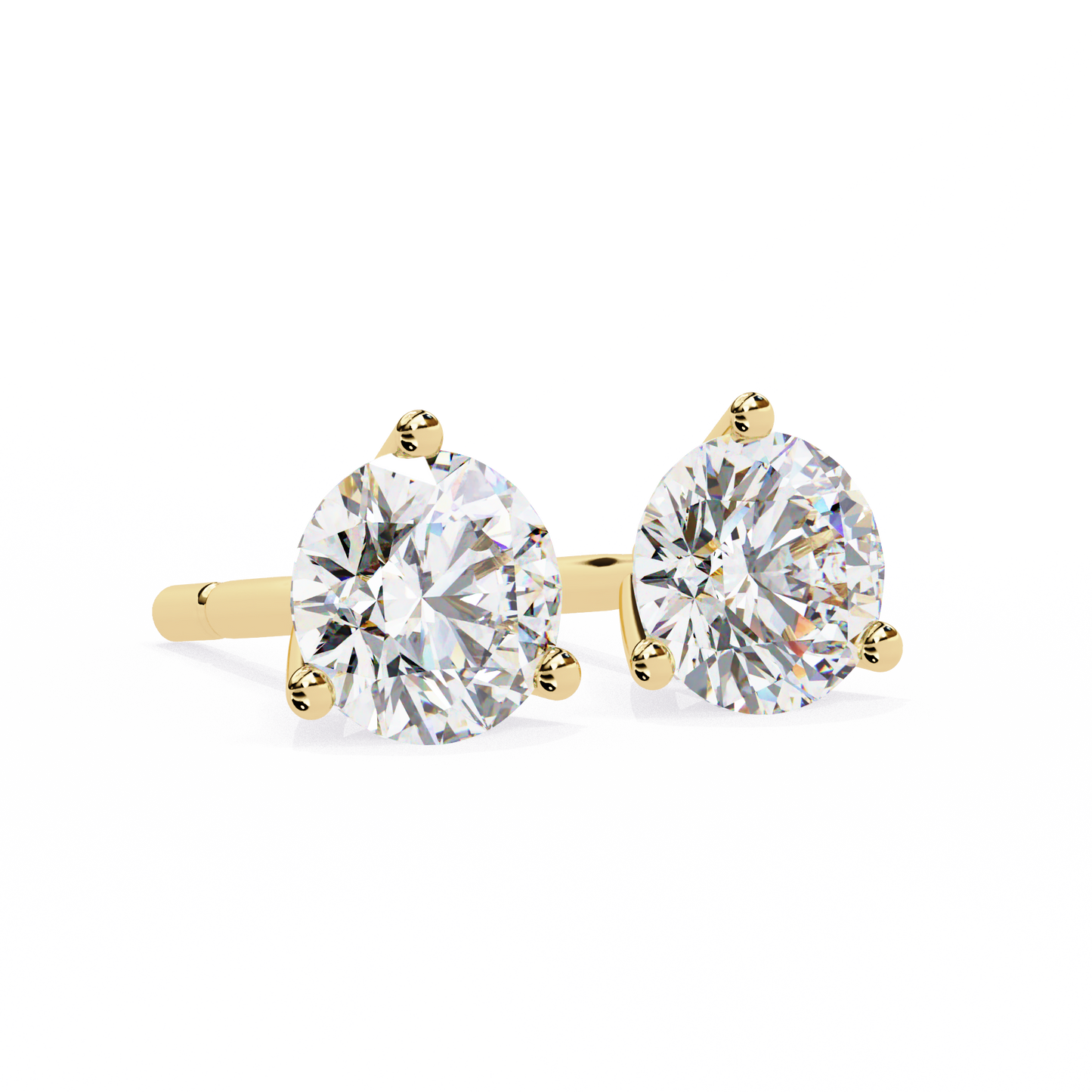 1.3 Ct For Each Round Cut Lab Grown Diamond Three Prong Stud Earring/Gold CVD Diamond Earring/Anniversary Gift/Solitaire Diamond Stud Earring/1 Ct Diamond Earring/Prong Setting/igi Certified/Stud Earring/Ethical Diamond/Silver Earring/Gold Earring/CVD Diamond Earring/F Color Diamond/VS Clarity Diamond/Manmade Diamond/Lab Grown Diamond/Round Cut Diamond
