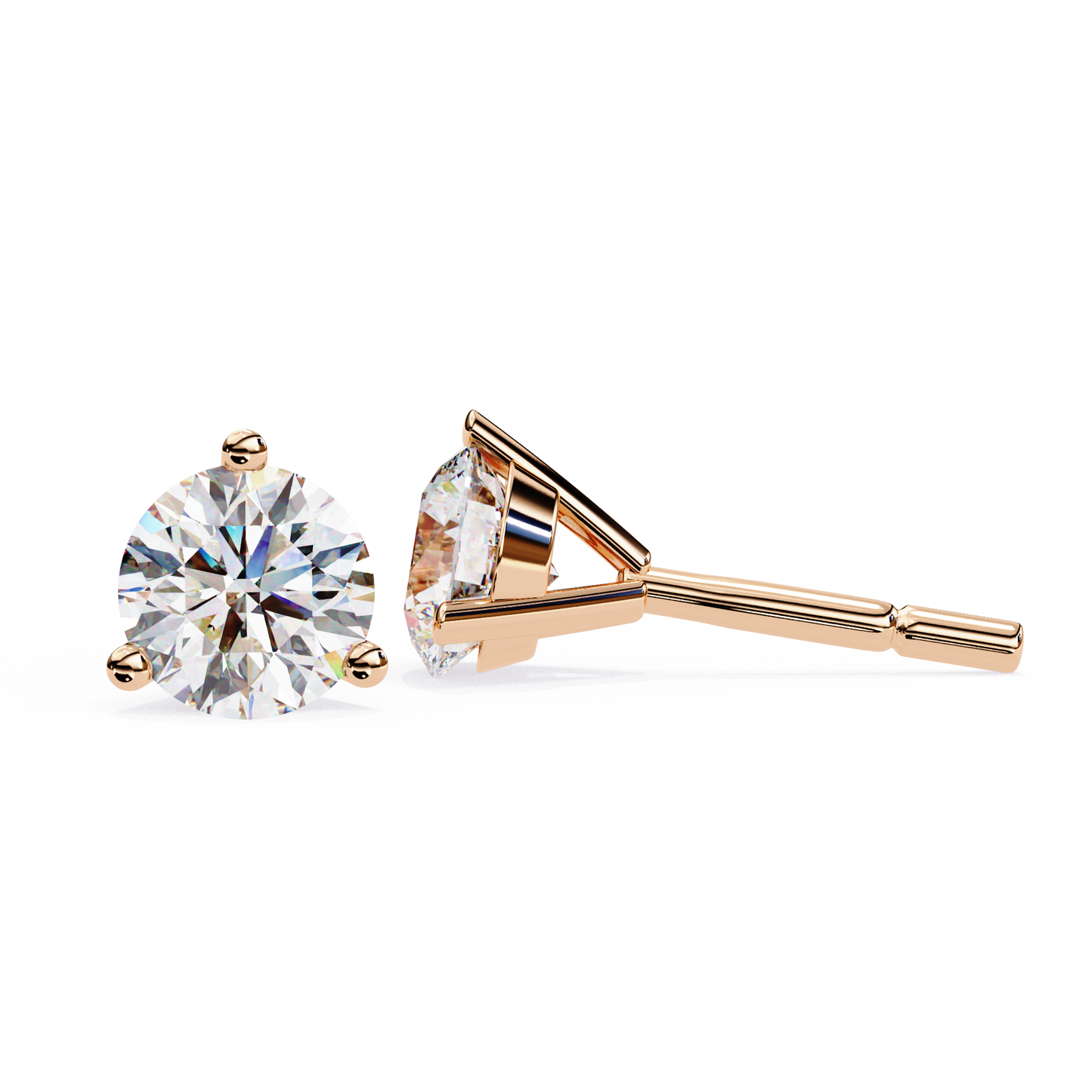1.3 Ct For Each Round Cut Lab Grown Diamond Three Prong Stud Earring/Gold CVD Diamond Earring/Anniversary Gift/Solitaire Diamond Stud Earring/1 Ct Diamond Earring/Prong Setting/igi Certified/Stud Earring/Ethical Diamond/Silver Earring/Gold Earring/CVD Diamond Earring/F Color Diamond/VS Clarity Diamond/Manmade Diamond/Lab Grown Diamond/Round Cut Diamond