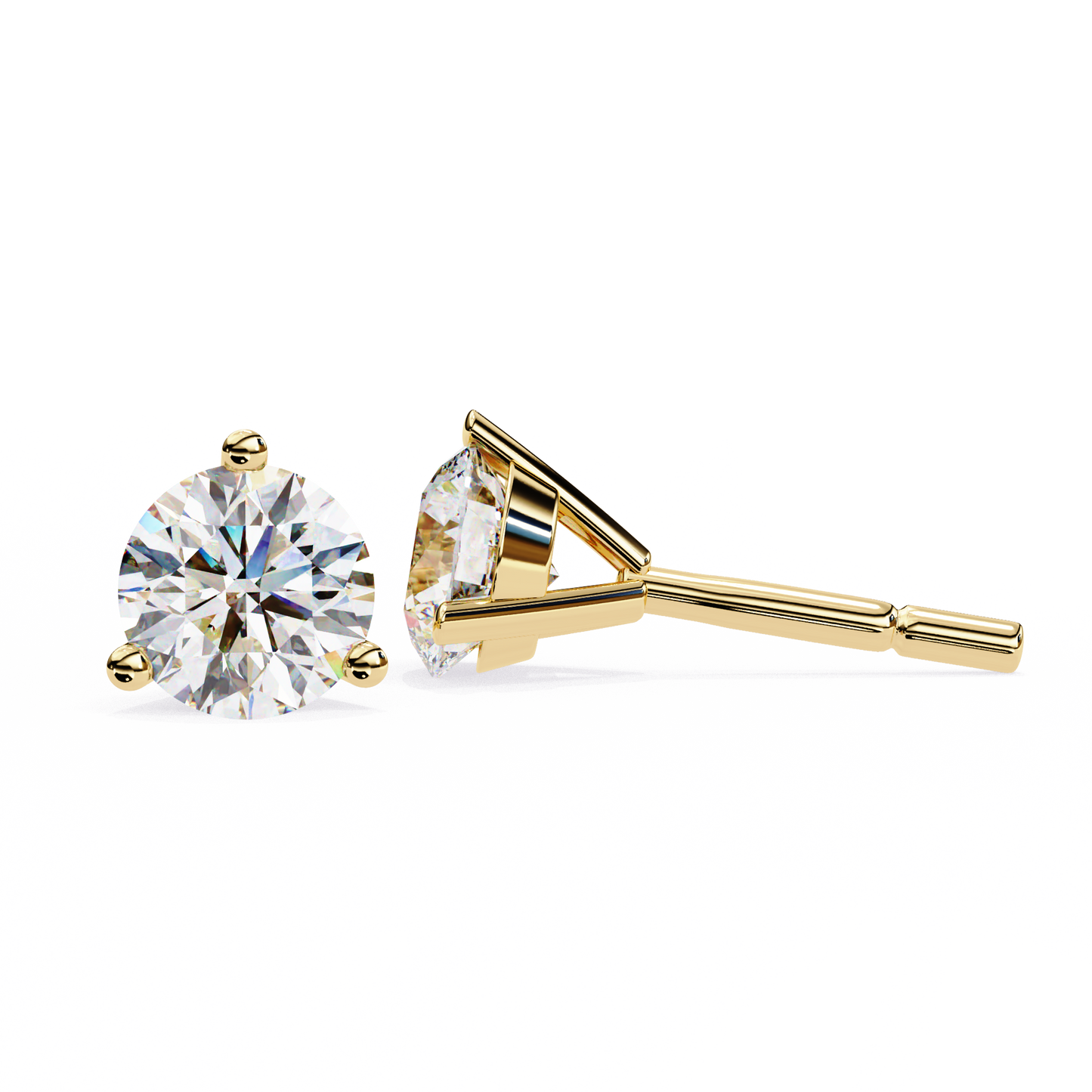 1.3 Ct For Each Round Cut Lab Grown Diamond Three Prong Stud Earring/Gold CVD Diamond Earring/Anniversary Gift/Solitaire Diamond Stud Earring/1 Ct Diamond Earring/Prong Setting/igi Certified/Stud Earring/Ethical Diamond/Silver Earring/Gold Earring/CVD Diamond Earring/F Color Diamond/VS Clarity Diamond/Manmade Diamond/Lab Grown Diamond/Round Cut Diamond