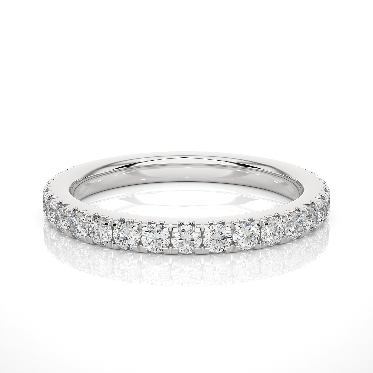 Half Eternity band/Wedding Ring/F Color/VS Clarity/0.25 CTW Diamond Ring/CVD Diamond Ring/Round Cut Diamond/Prong Set/Pave Set/10k Gold/14k Gold/18k Gold/Yellow Gold/White Gold/Rose Gold/Anniversary Gift