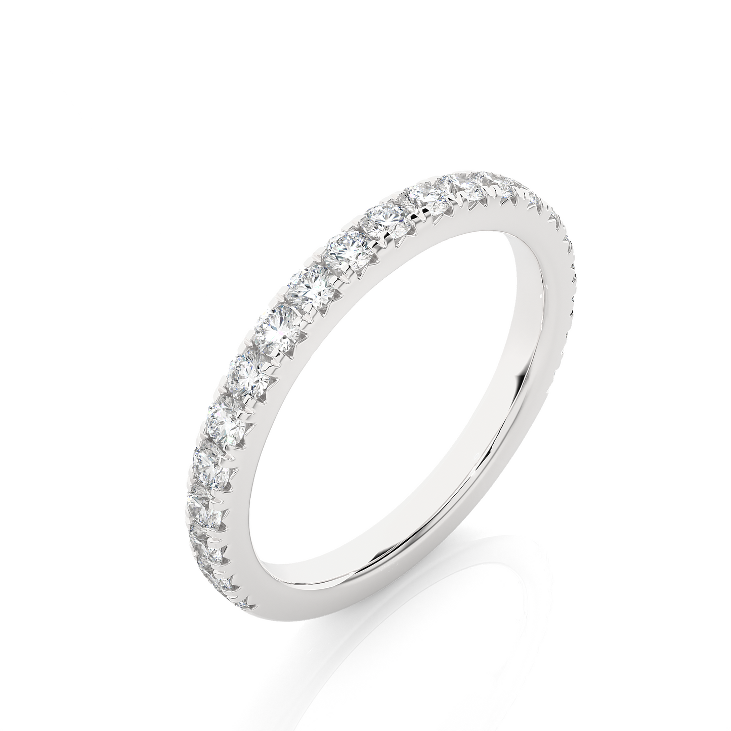 Half Eternity band/Wedding Ring/F Color/VS Clarity/0.25 CTW Diamond Ring/CVD Diamond Ring/Round Cut Diamond/Prong Set/Pave Set/10k Gold/14k Gold/18k Gold/Yellow Gold/White Gold/Rose Gold/Anniversary Gift