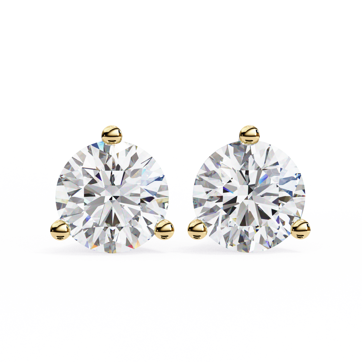 1.3 Ct For Each Round Cut Lab Grown Diamond Three Prong Stud Earring/Gold CVD Diamond Earring/Anniversary Gift/Solitaire Diamond Stud Earring/1 Ct Diamond Earring/Prong Setting/igi Certified/Stud Earring/Ethical Diamond/Silver Earring/Gold Earring/CVD Diamond Earring/F Color Diamond/VS Clarity Diamond/Manmade Diamond/Lab Grown Diamond/Round Cut Diamond