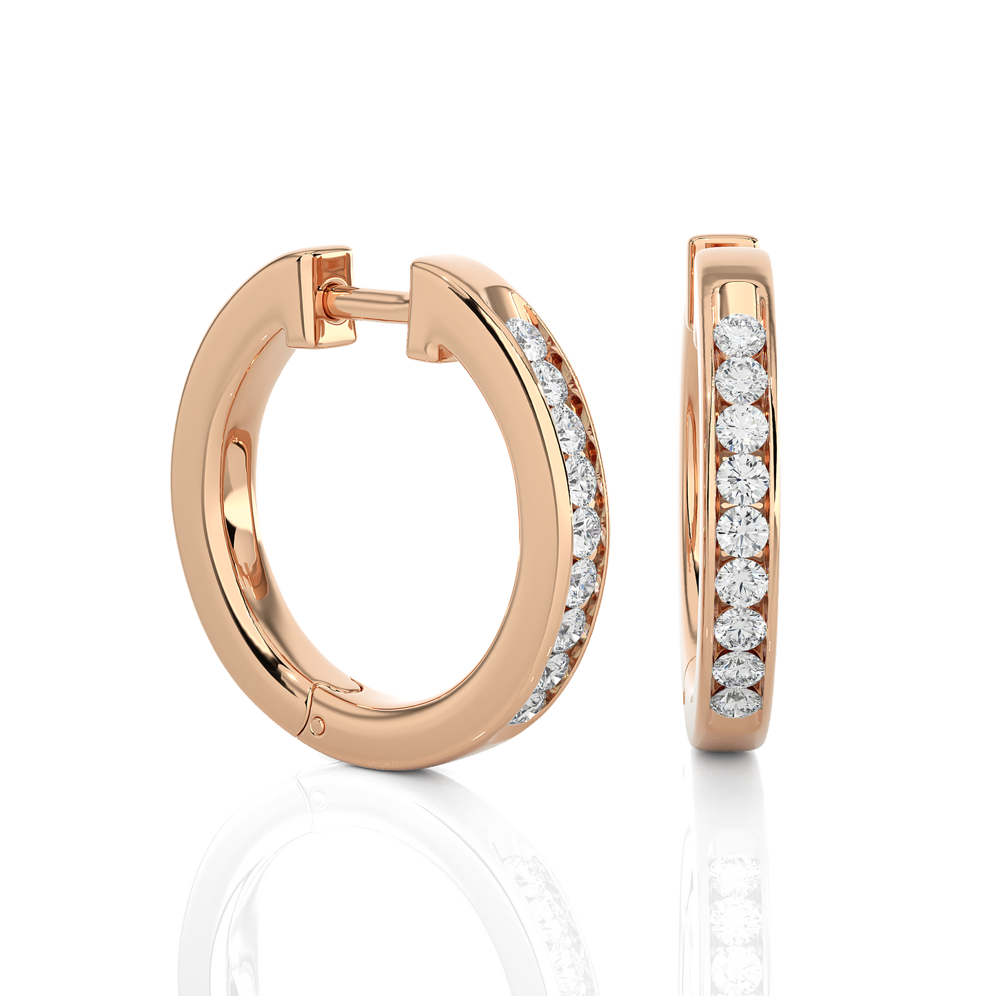 Mini-Hoop Earrings/Round Stone Earrings/Gold CVD Diamond Earring/Anniversary Gift/Solitaire Diamond Stud Earring/1 Ct Diamond Earring/Prong Setting/igi Certified/Stud Earring/Ethical Diamond/Silver Earring/Gold Earring/CVD Diamond Earring/E Color Diamond/VS Clarity Diamond/Manmade Diamond/Lab Grown Diamond/Round Cut Diamond