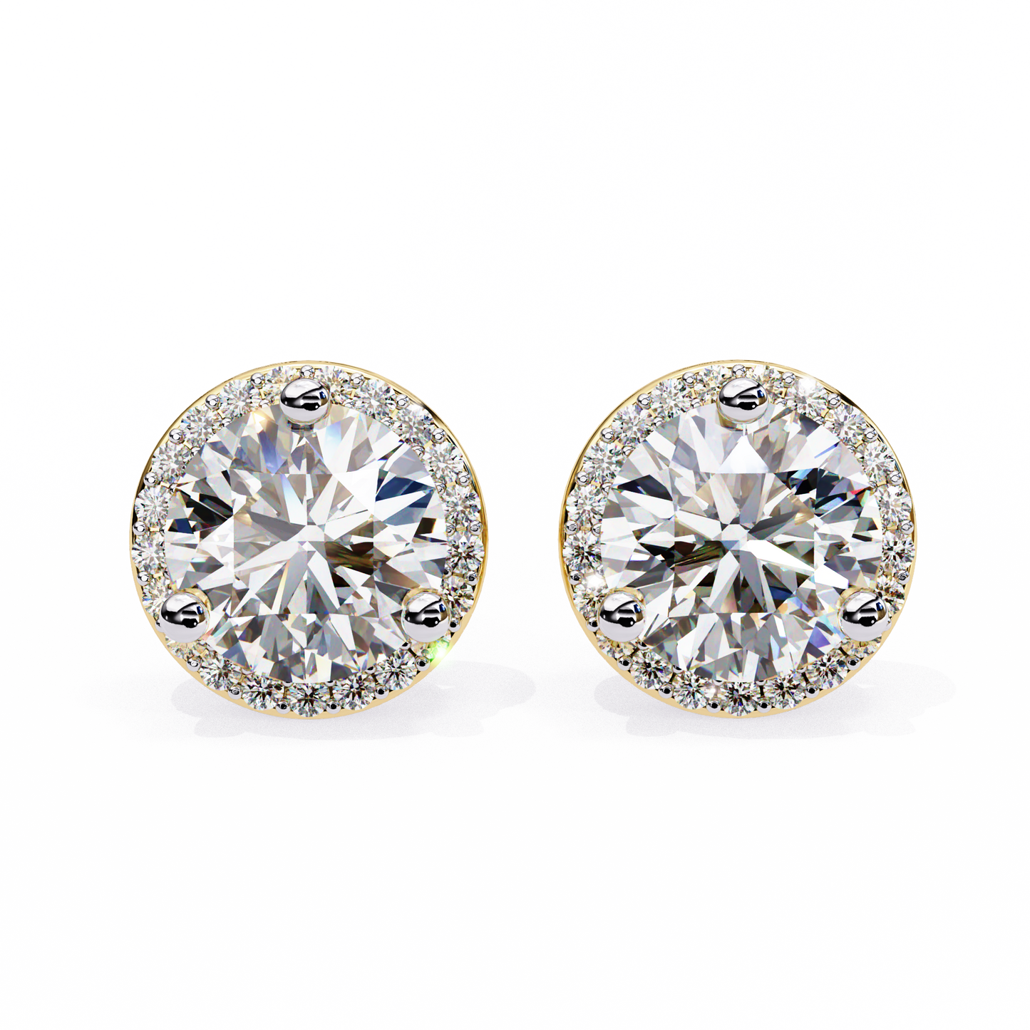 1.01 Ct Round Cut Lab Grown Diamond Yellow Gold Earring/Round Stone Earrings/Gold CVD Diamond Earring/Anniversary Gift/Solitaire Diamond Stud Earring/1 Ct Diamond Earring/Prong Setting/Halo Set/igi Certified/Stud Earring/Ethical Diamond/Silver Earring/Gold Earring/CVD Diamond Earring/E Color Diamond/VS Clarity Diamond/Manmade Diamond/Lab Grown Diamond/Round Cut Diamond