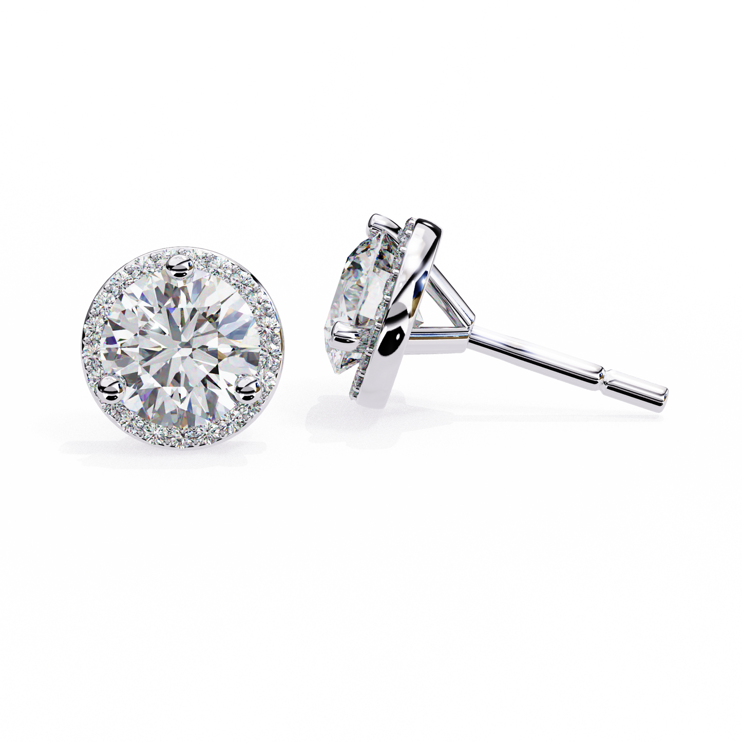 1.01 Ct Round Cut Lab Grown Diamond Yellow Gold Earring/Round Stone Earrings/Gold CVD Diamond Earring/Anniversary Gift/Solitaire Diamond Stud Earring/1 Ct Diamond Earring/Prong Setting/Halo Set/igi Certified/Stud Earring/Ethical Diamond/Silver Earring/Gold Earring/CVD Diamond Earring/E Color Diamond/VS Clarity Diamond/Manmade Diamond/Lab Grown Diamond/Round Cut Diamond